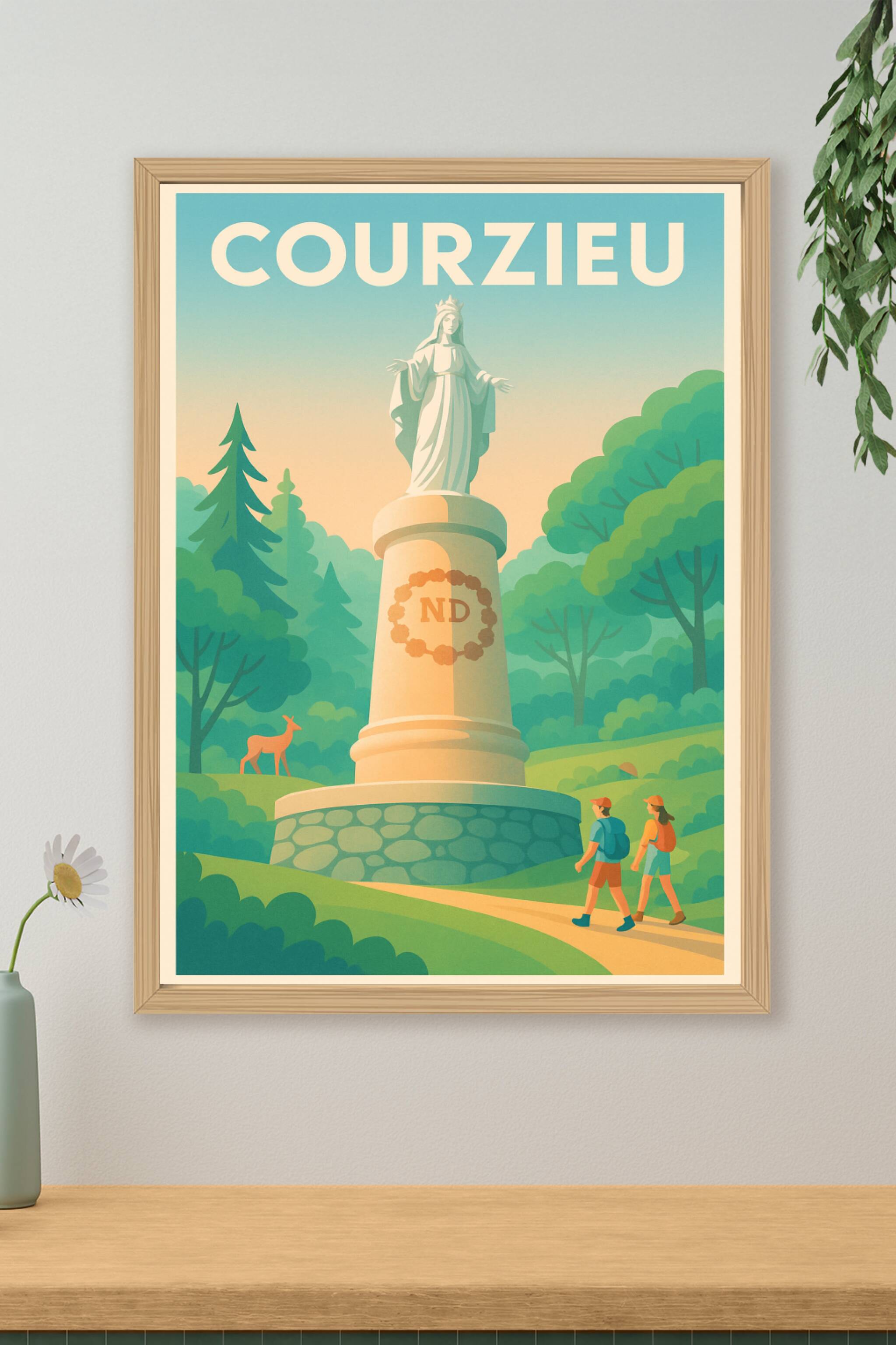Affiche de Courzieu - Invitation à la Nature et à la Randonnée