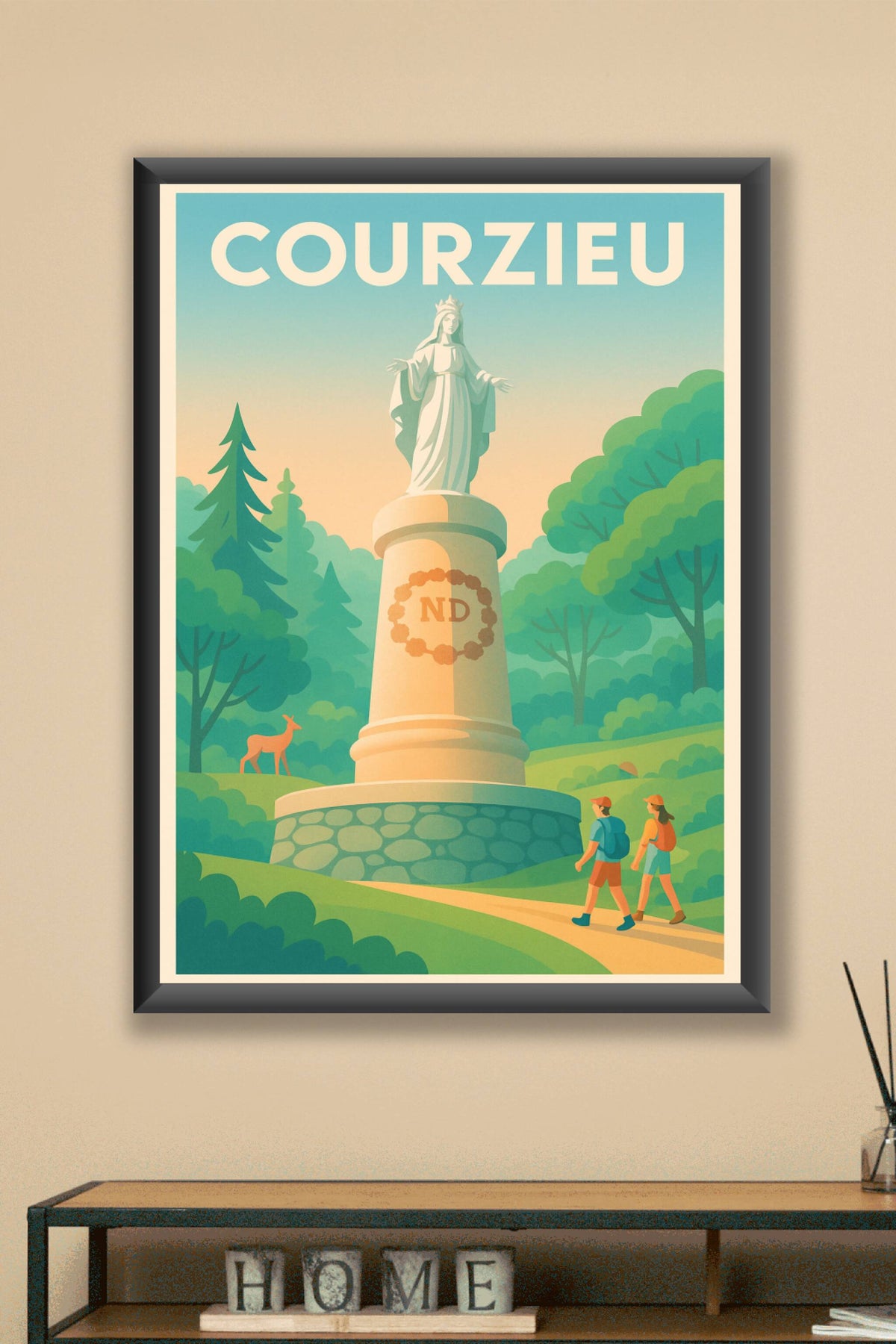 Affiche Courzieu — Invitation à la Nature et à la Randonnée · poster d'art de Courzieu