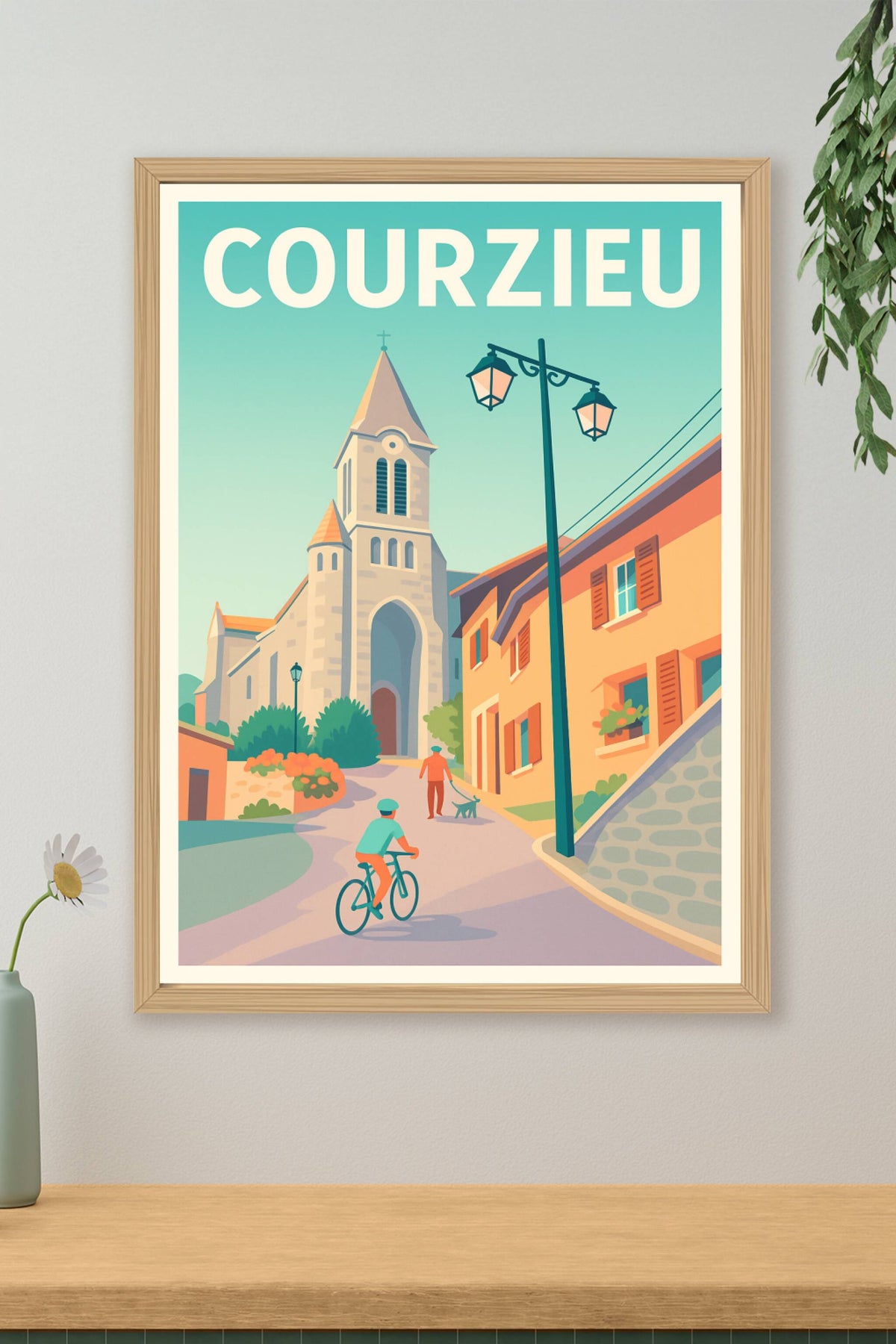 Affiche Courzieu — Charme tranquille au cœur du village · poster d'art de Courzieu