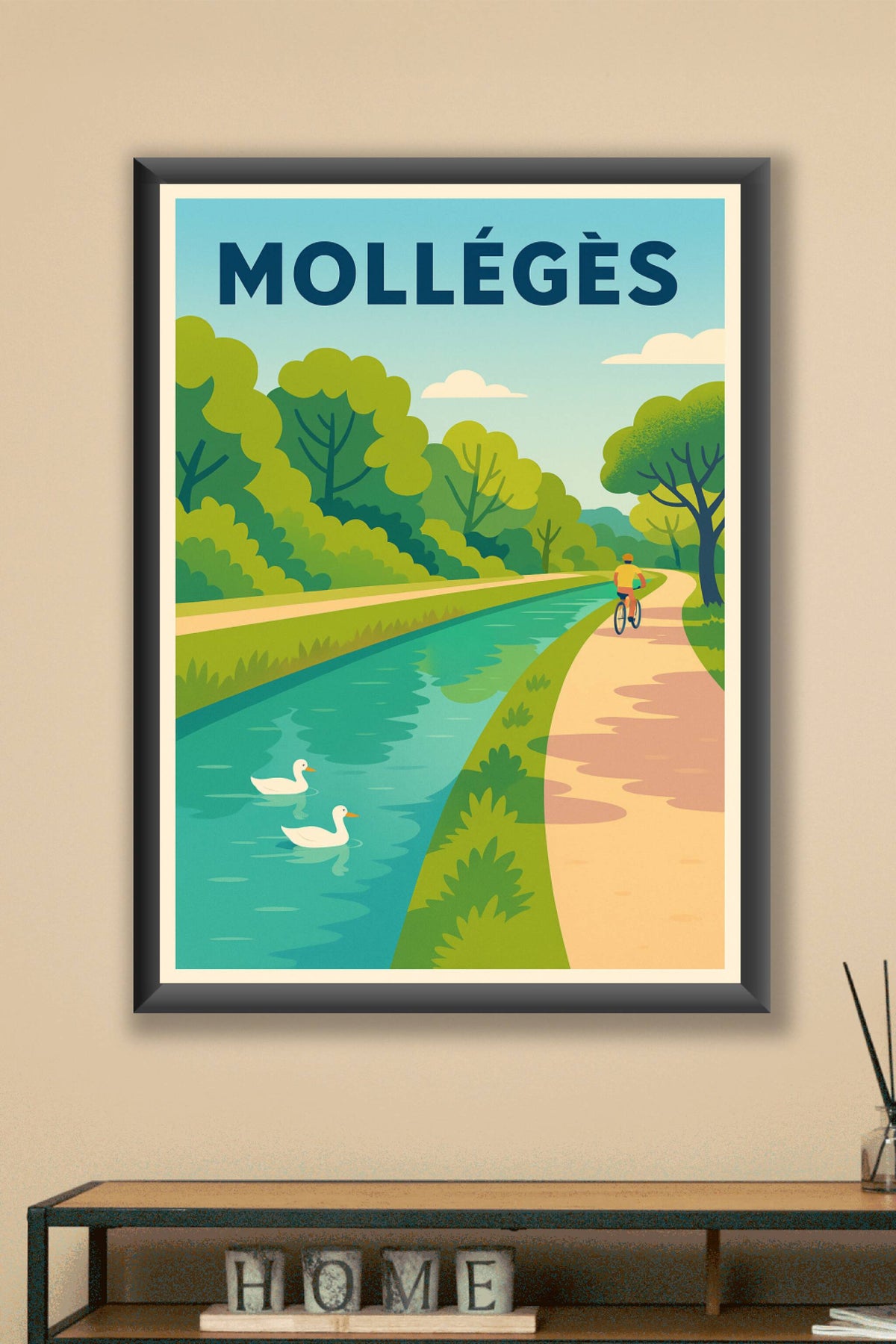 Affiche Mollégès — Évasion au fil de l'eau · poster d'art de Mollégès