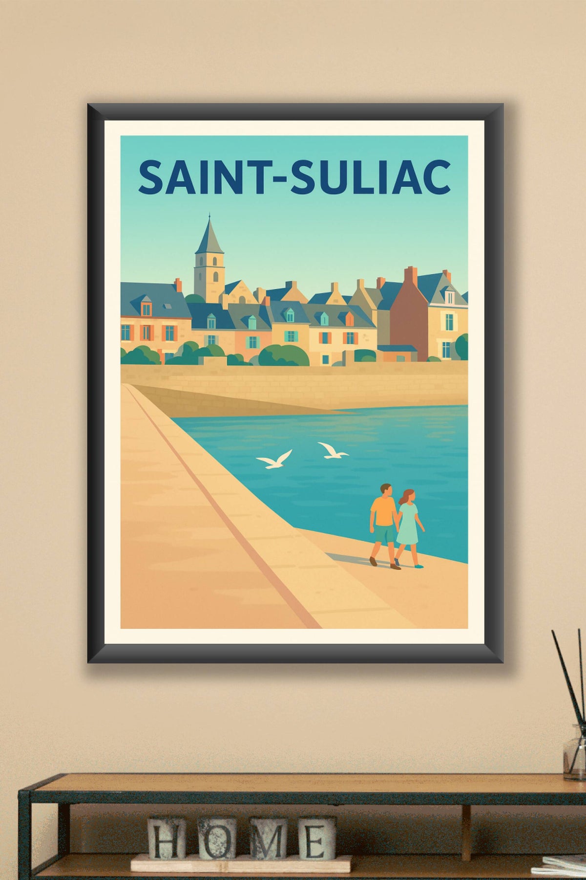 Affiche Saint-Suliac — Charme côtier et douceur de vivre · poster d'art de Saint-Suliac