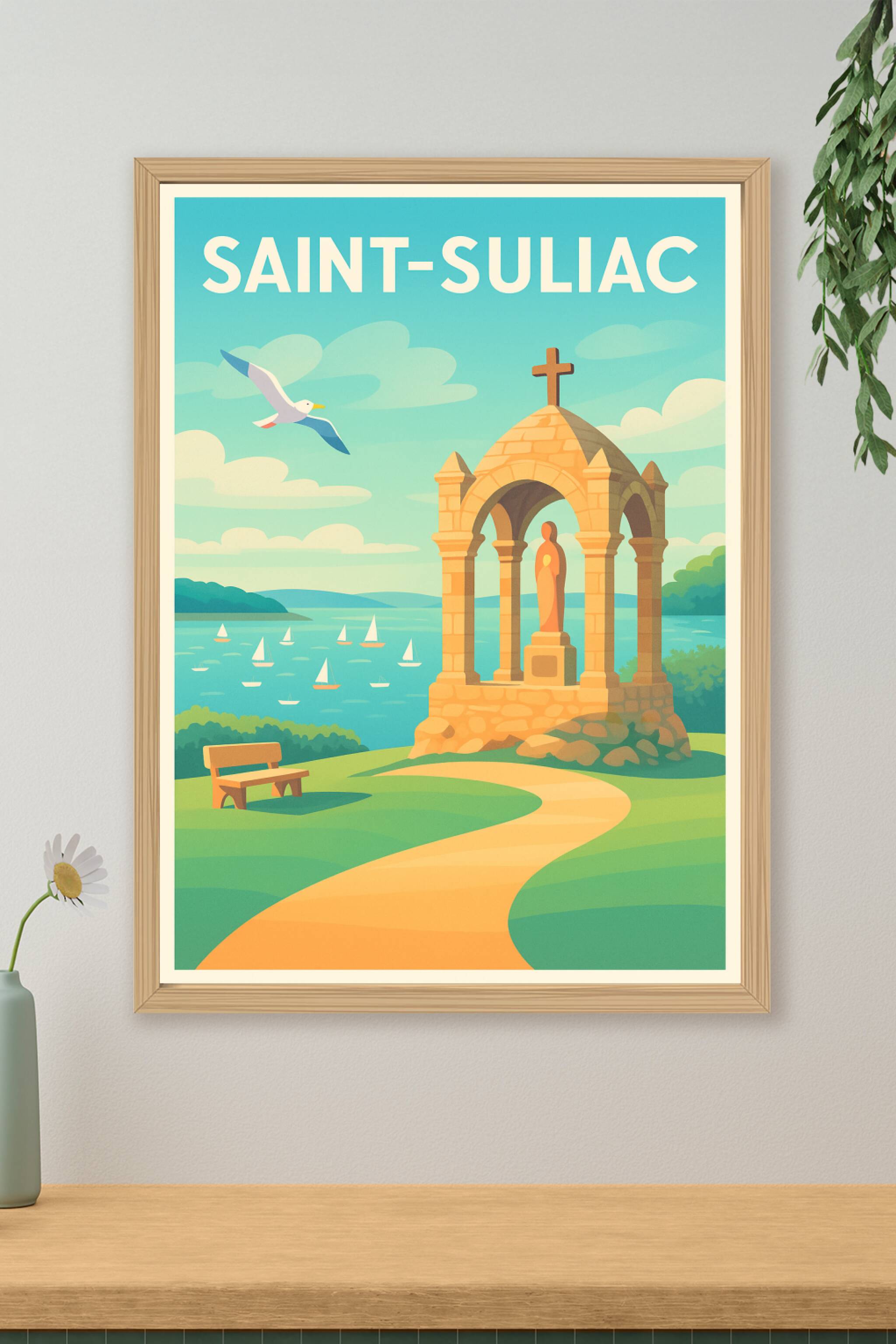 Affiche de Saint-Suliac - Le charme paisible de la côte bretonne