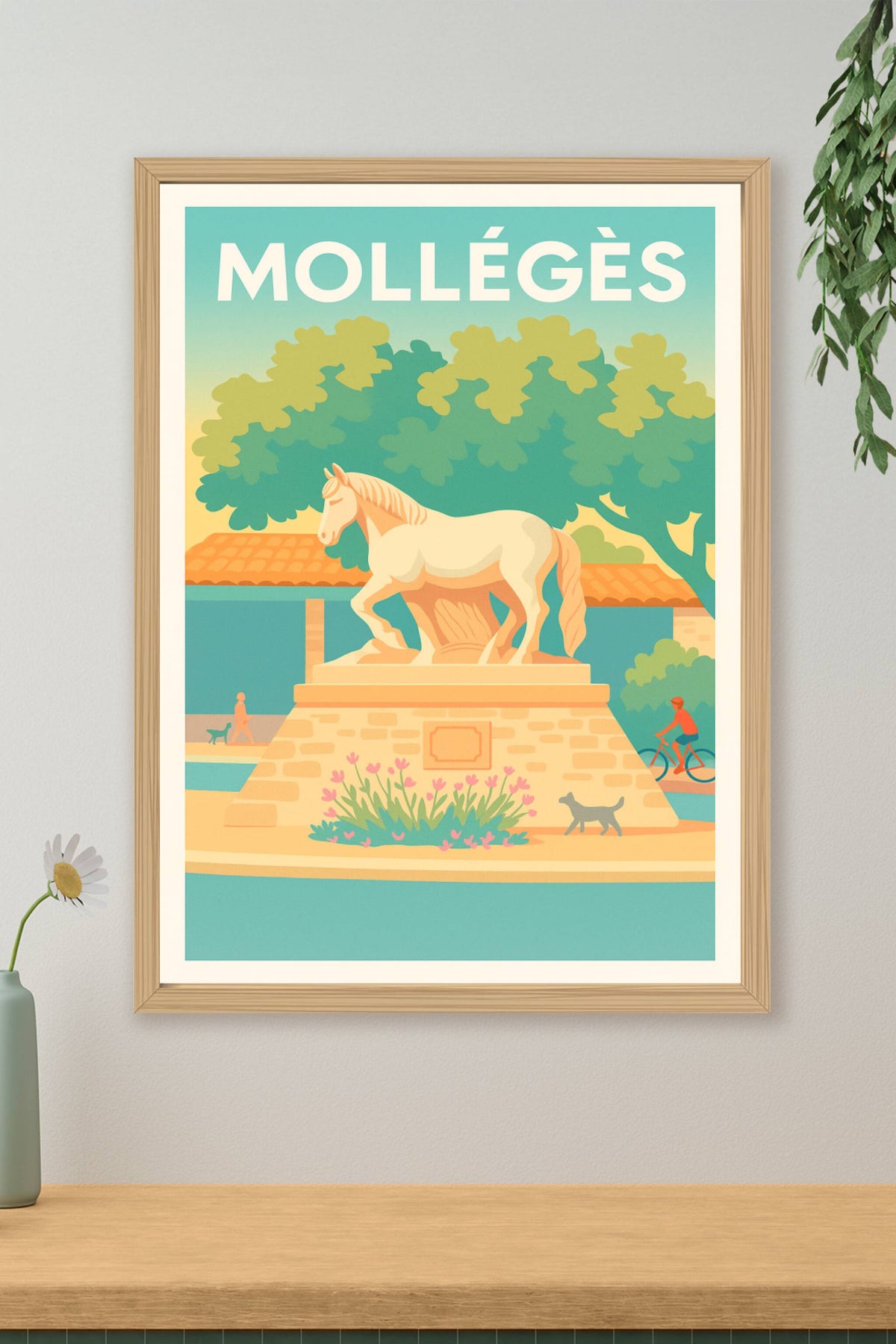 Affiche Mollégès — Charme bucolique et patrimoine équestre · poster d'art de Mollégès