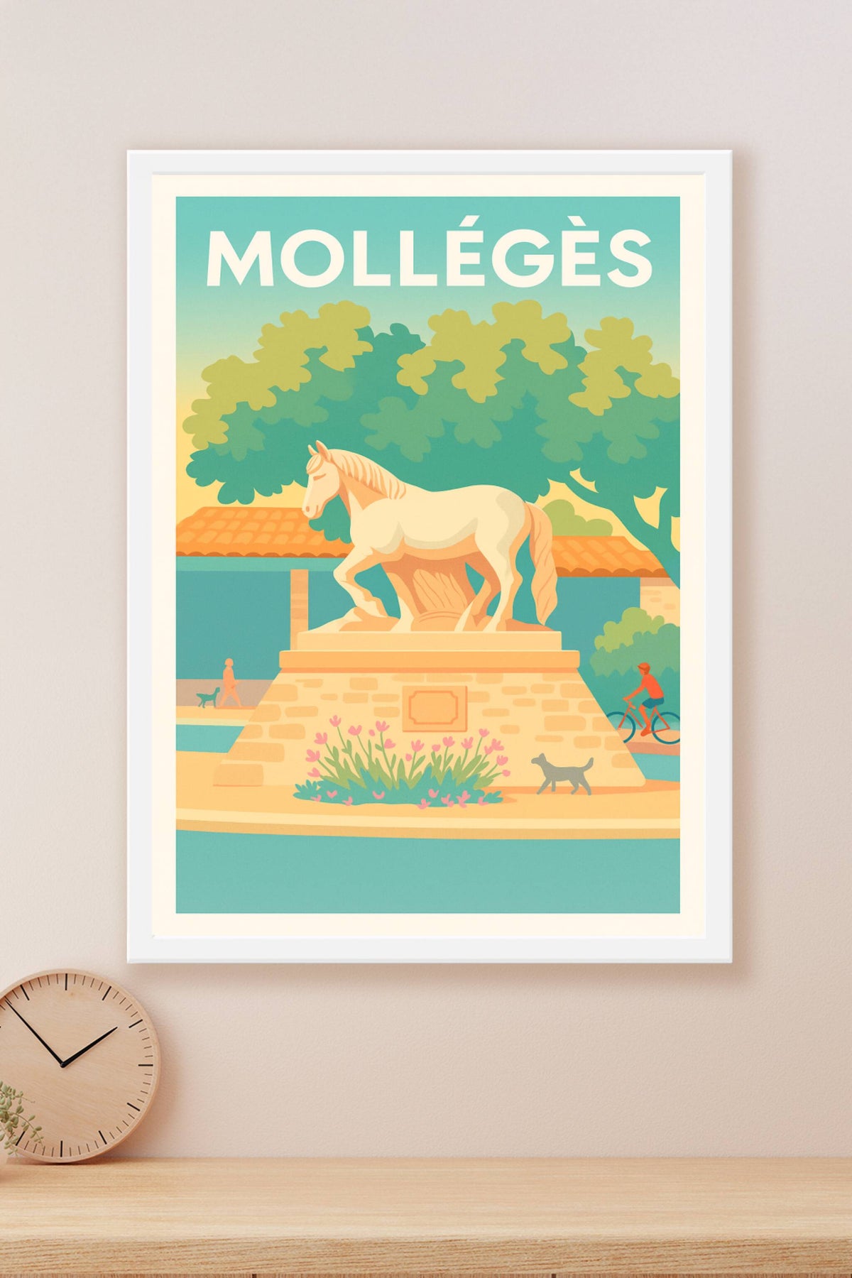 Affiche Mollégès — Charme bucolique et patrimoine équestre · poster d'art de Mollégès