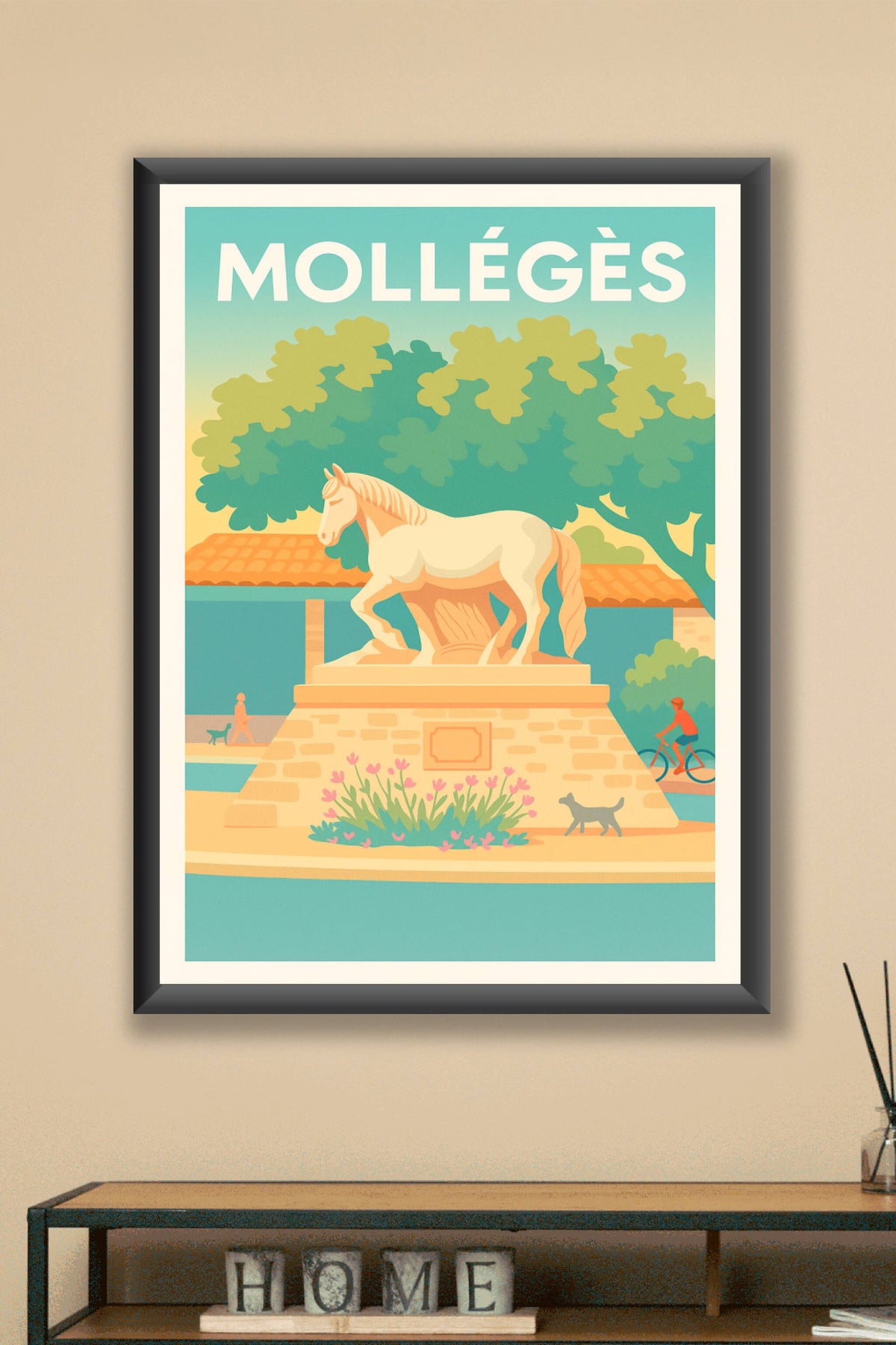 Affiche Mollégès — Charme bucolique et patrimoine équestre · poster d'art de Mollégès