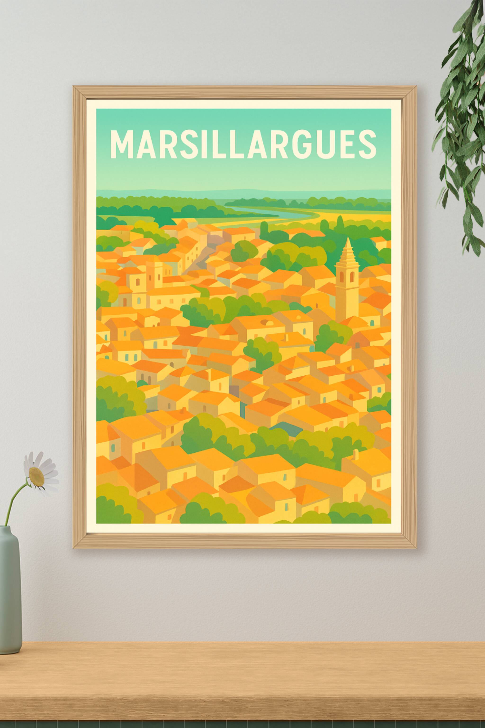 Affiche de Marsillargues - Charme ensoleillé du village languedocien