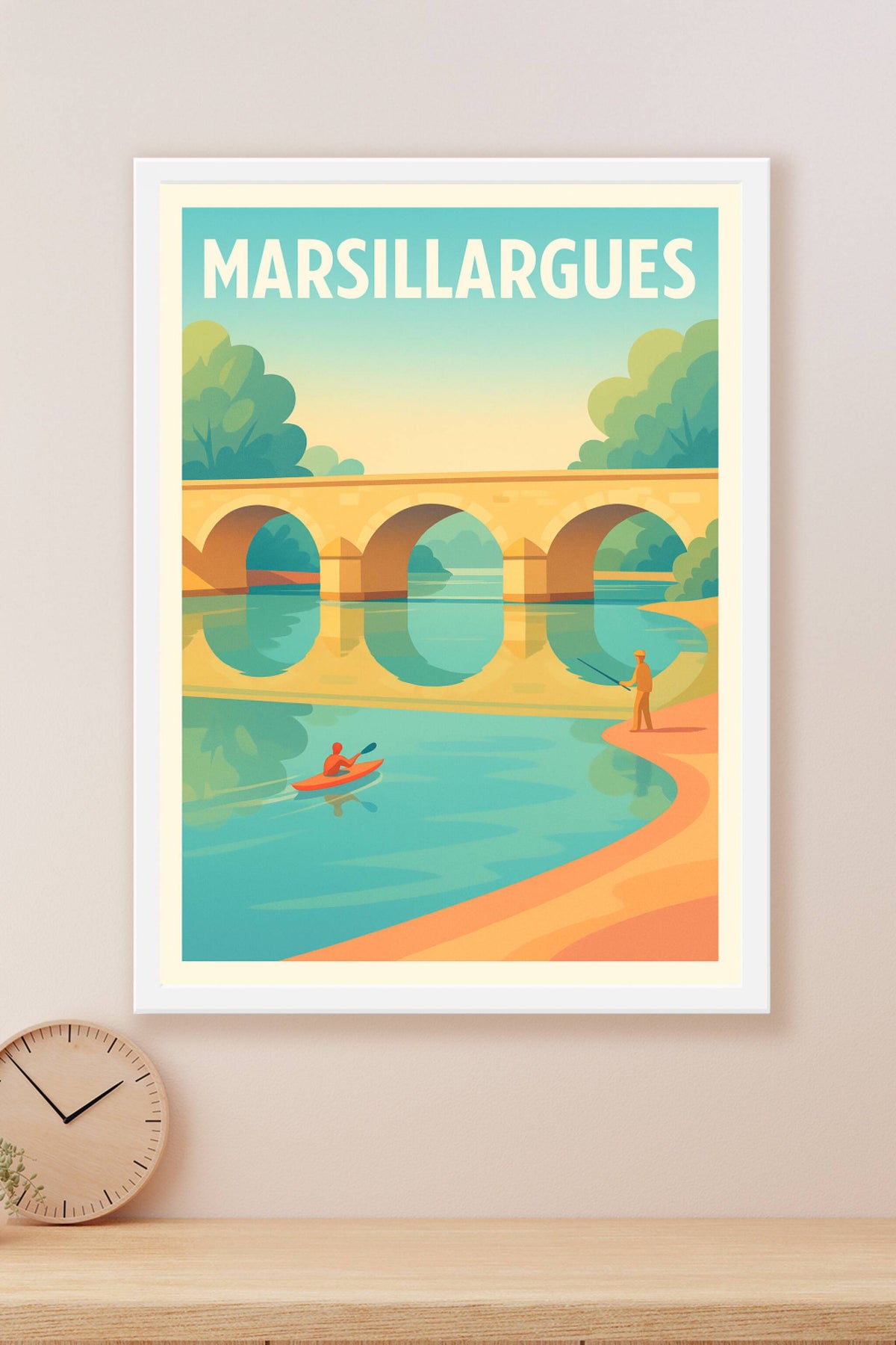 Affiche Marsillargues — Harmonie au fil de l'eau · poster d'art de Marsillargues