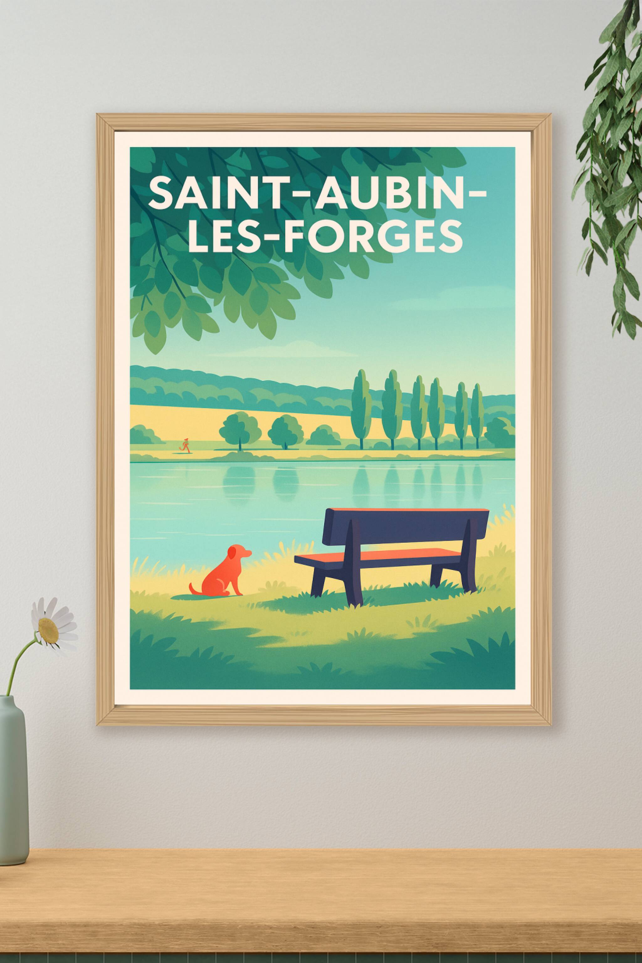 Affiche de Saint-Aubin-Les-Forges - Sérénité au bord de l'eau