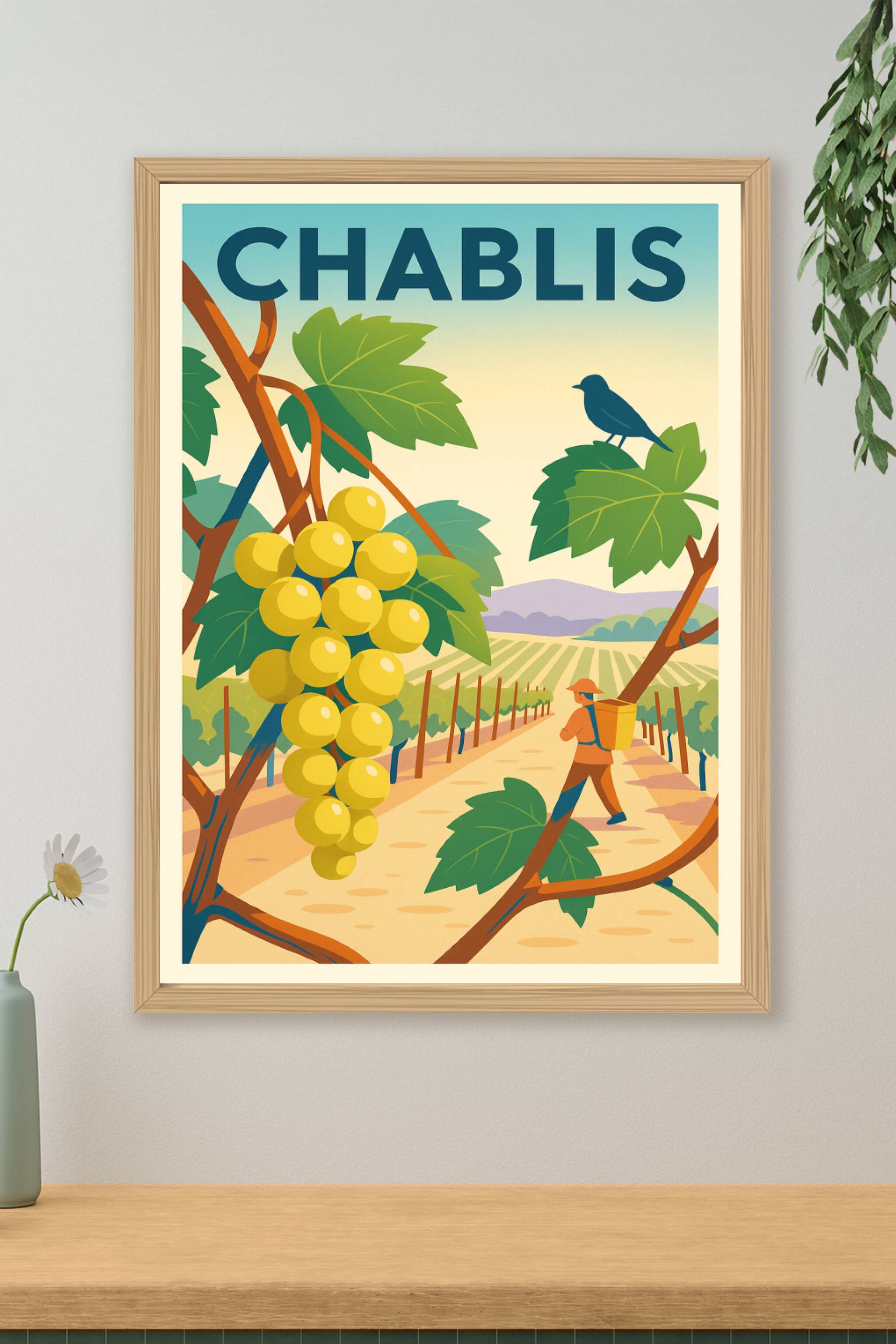 Affiche de Chablis - L'art de la vigne en Bourgogne