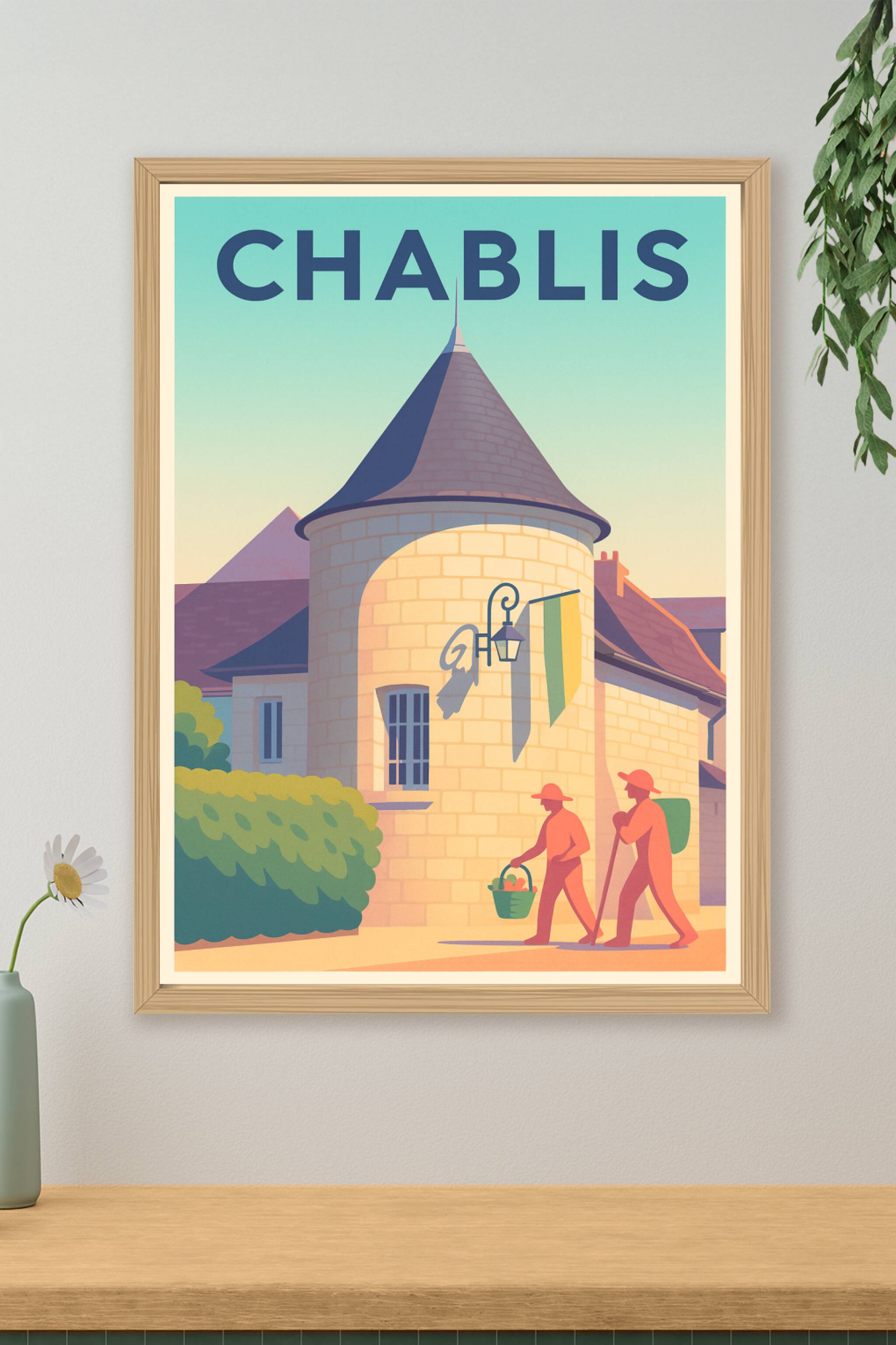 Affiche de Chablis - Voyage au cœur des vignobles bourguignons