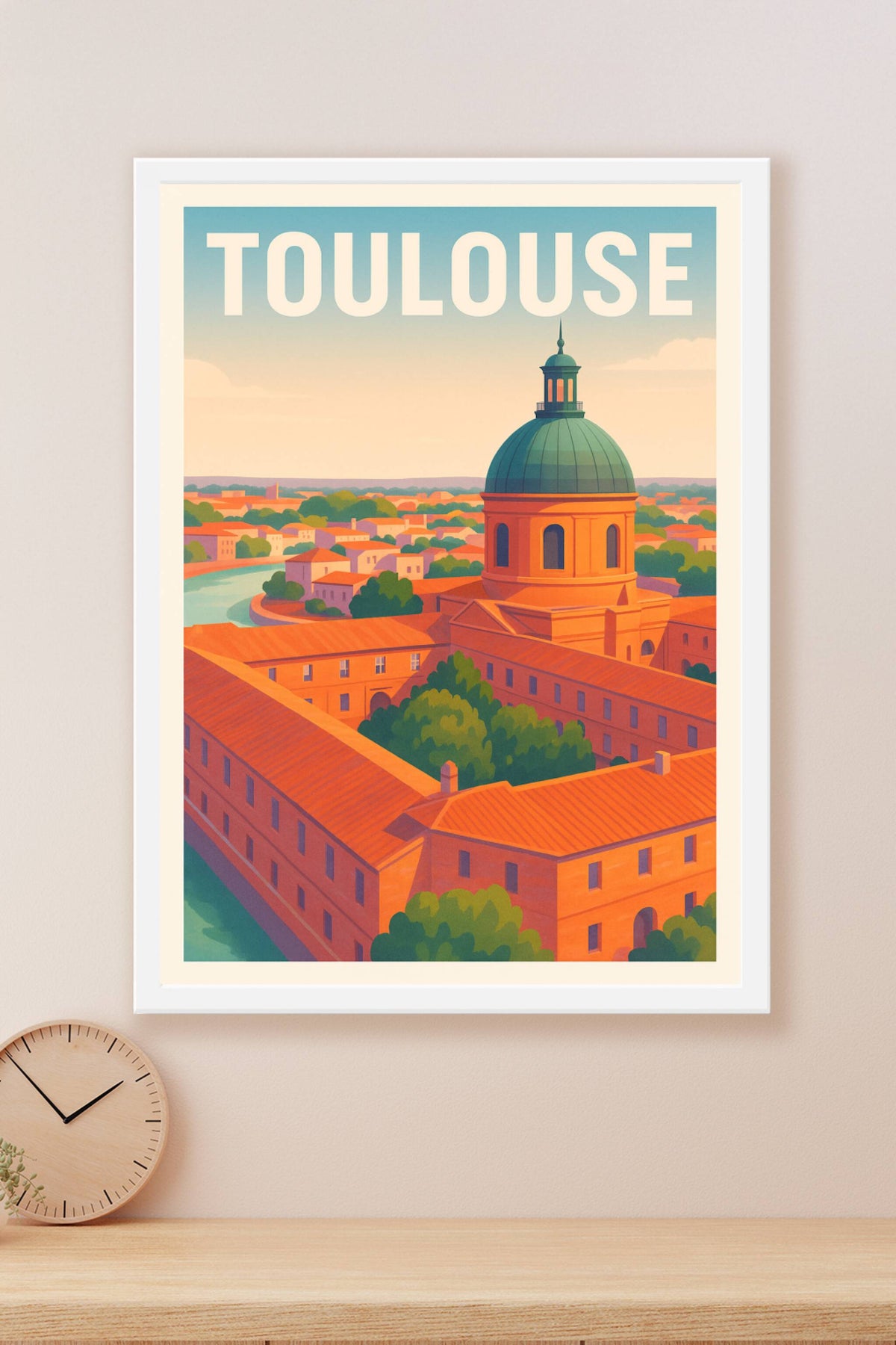 Affiche de Toulouse - L'élégance de la Ville Rose au coucher du soleil