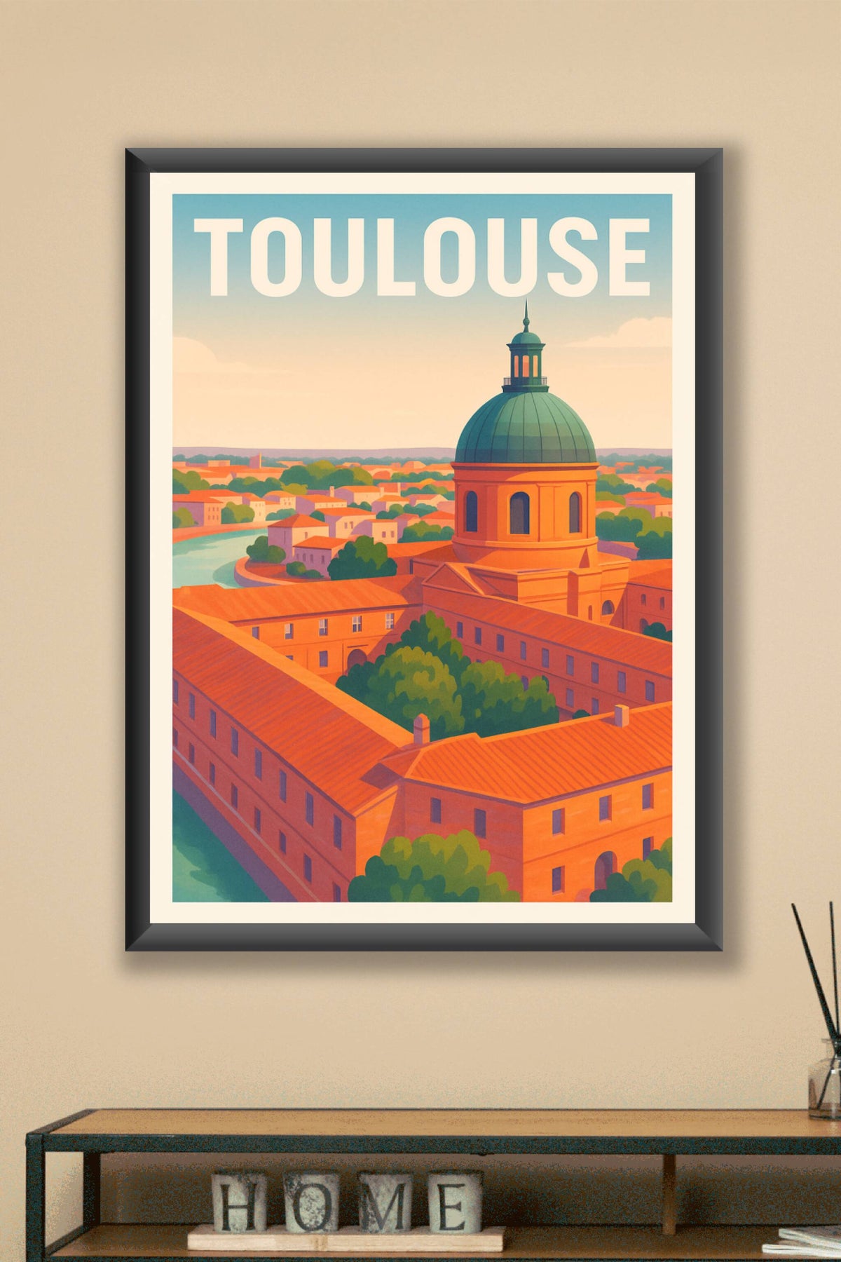 Affiche de Toulouse - L'élégance de la Ville Rose au coucher du soleil