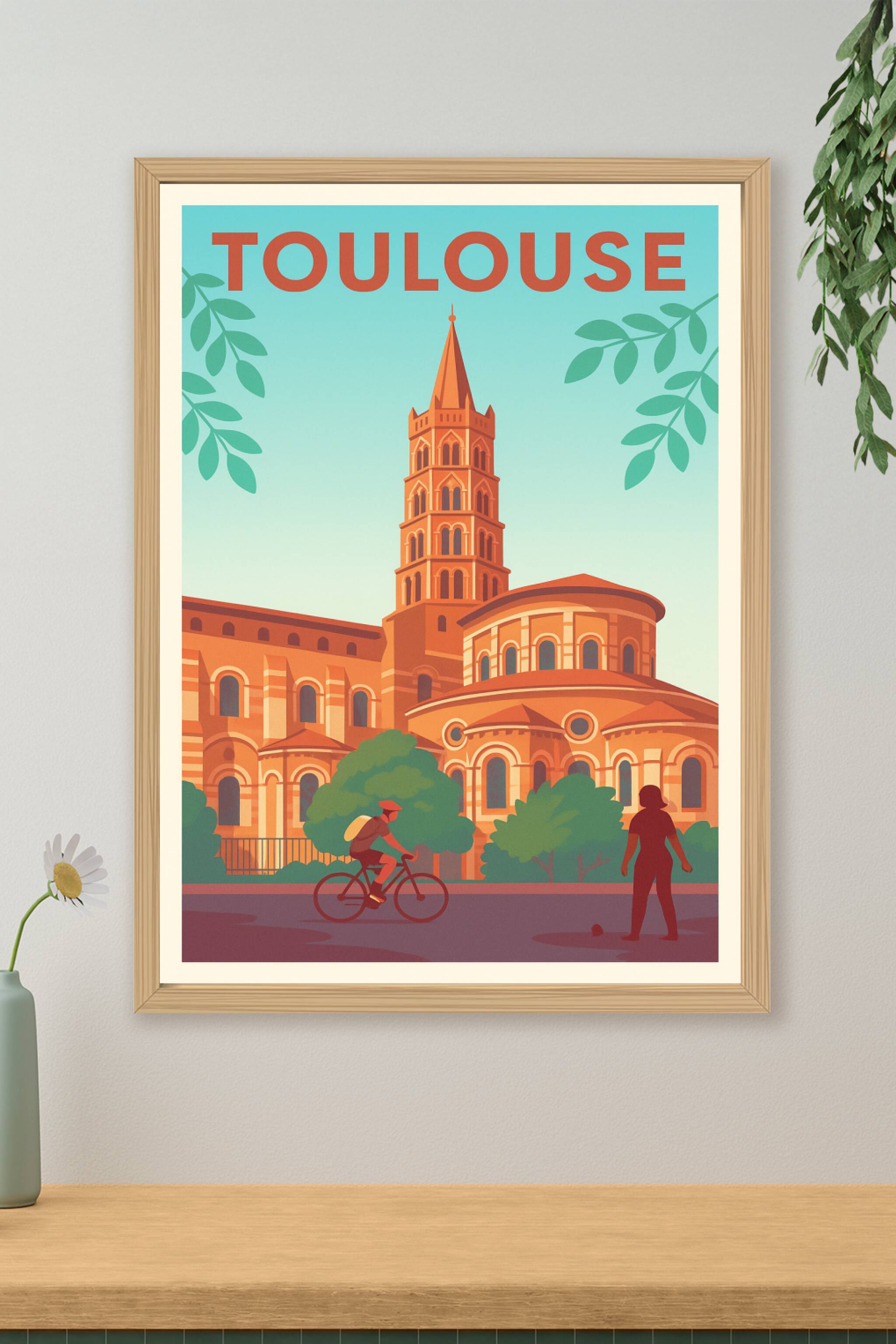 Affiche de Toulouse - L'élégance intemporelle de la Basilique Saint-Sernin