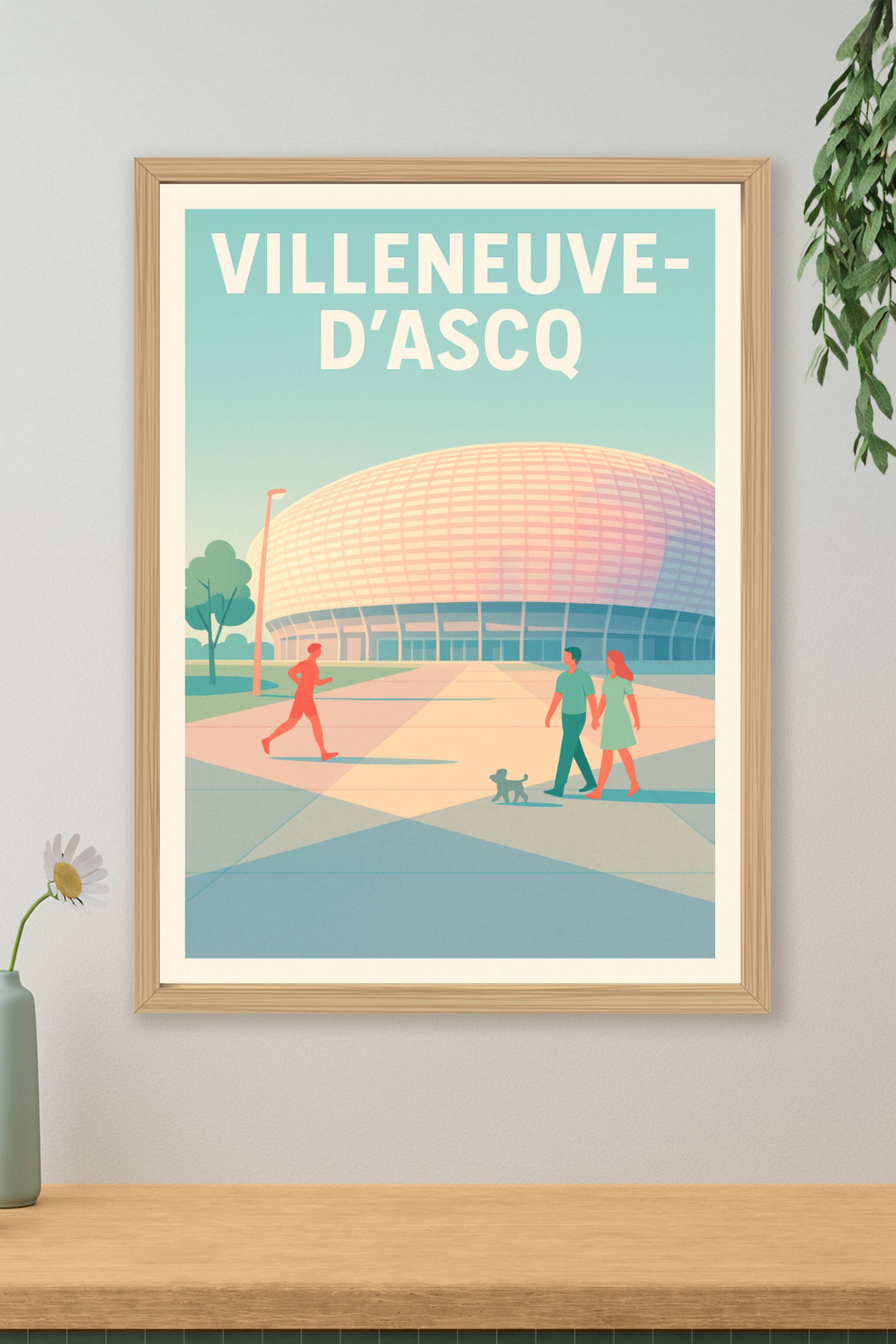 Affiche de Villeneuve-d'Ascq - Modernité et vie urbaine apaisée