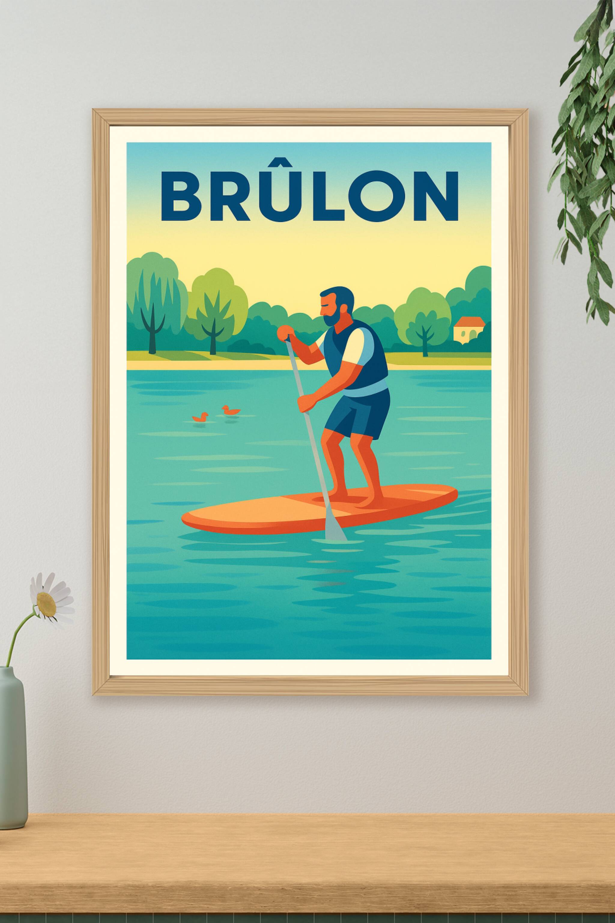 Affiche de Brûlon - Évasion et détente sur les eaux calmes