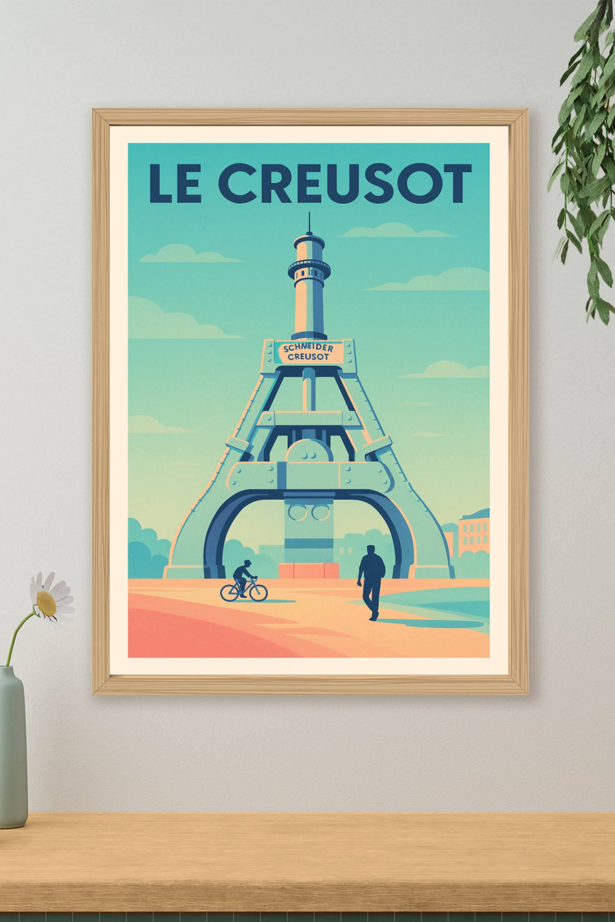 Affiche de Le Creusot - Symbole industriel revisité