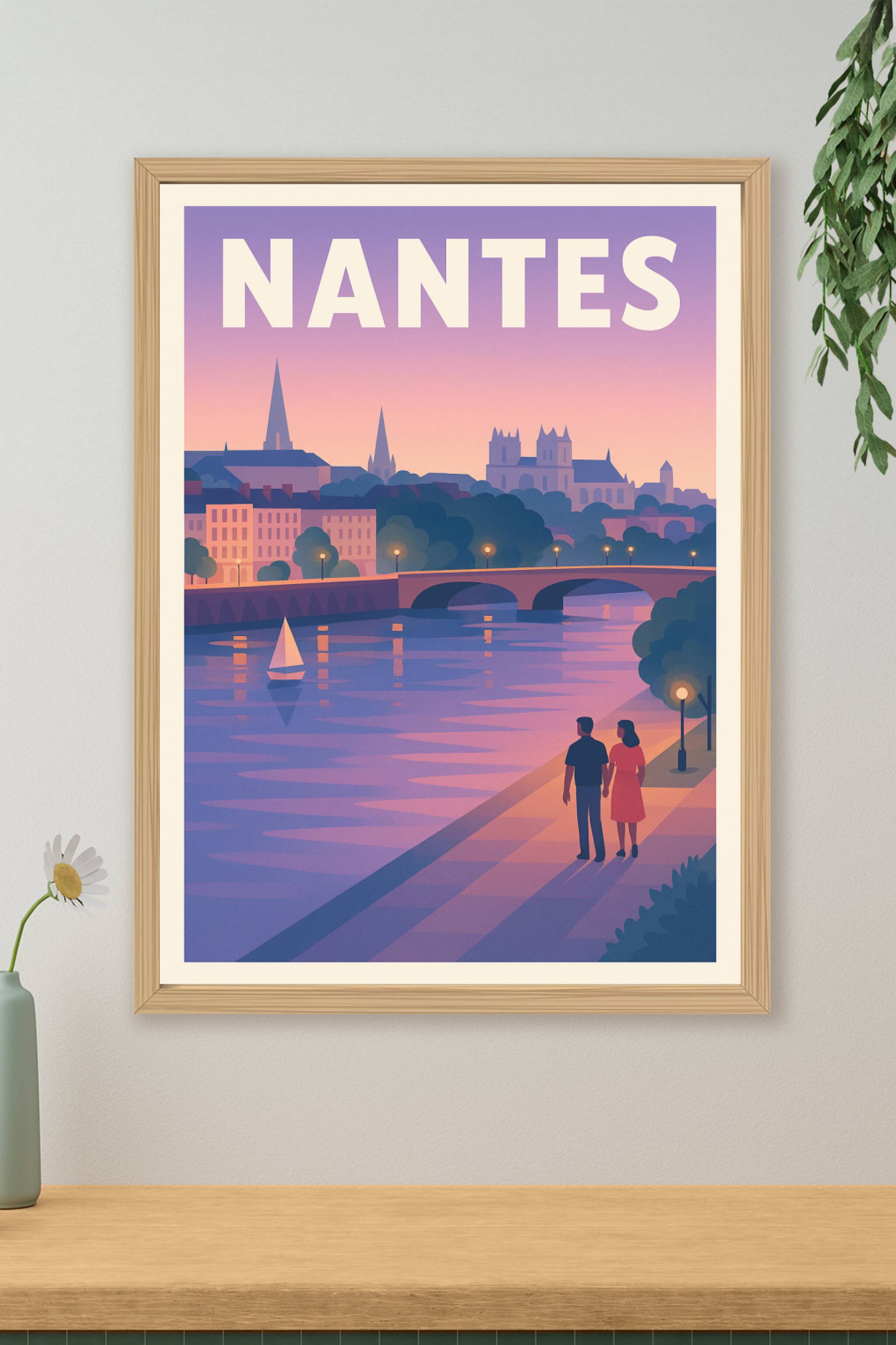 Affiche de Nantes - Douceur crépusculaire sur les bords de l'Erdre