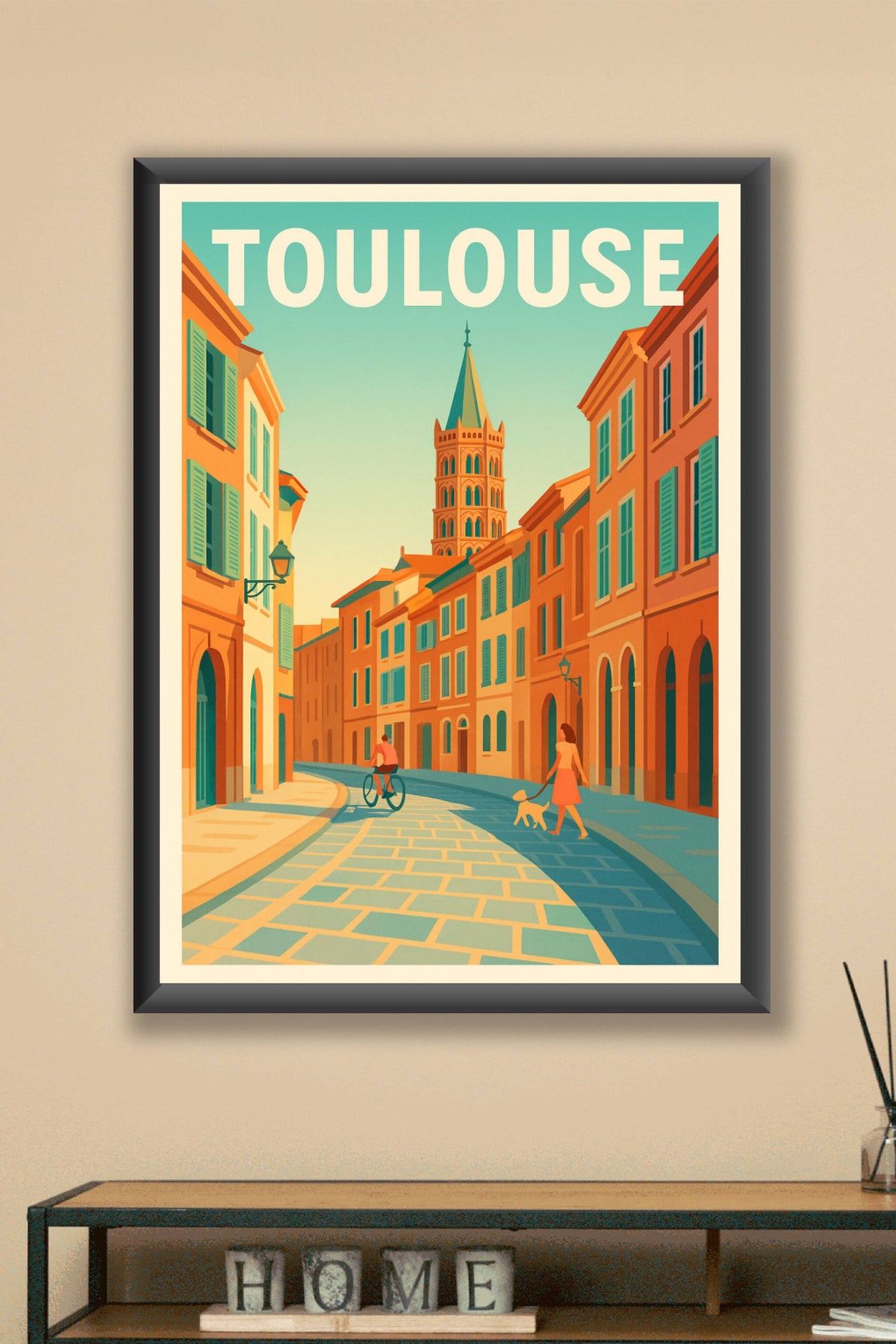 Affiche de Toulouse - Charme et douceur d'une rue ensoleillée