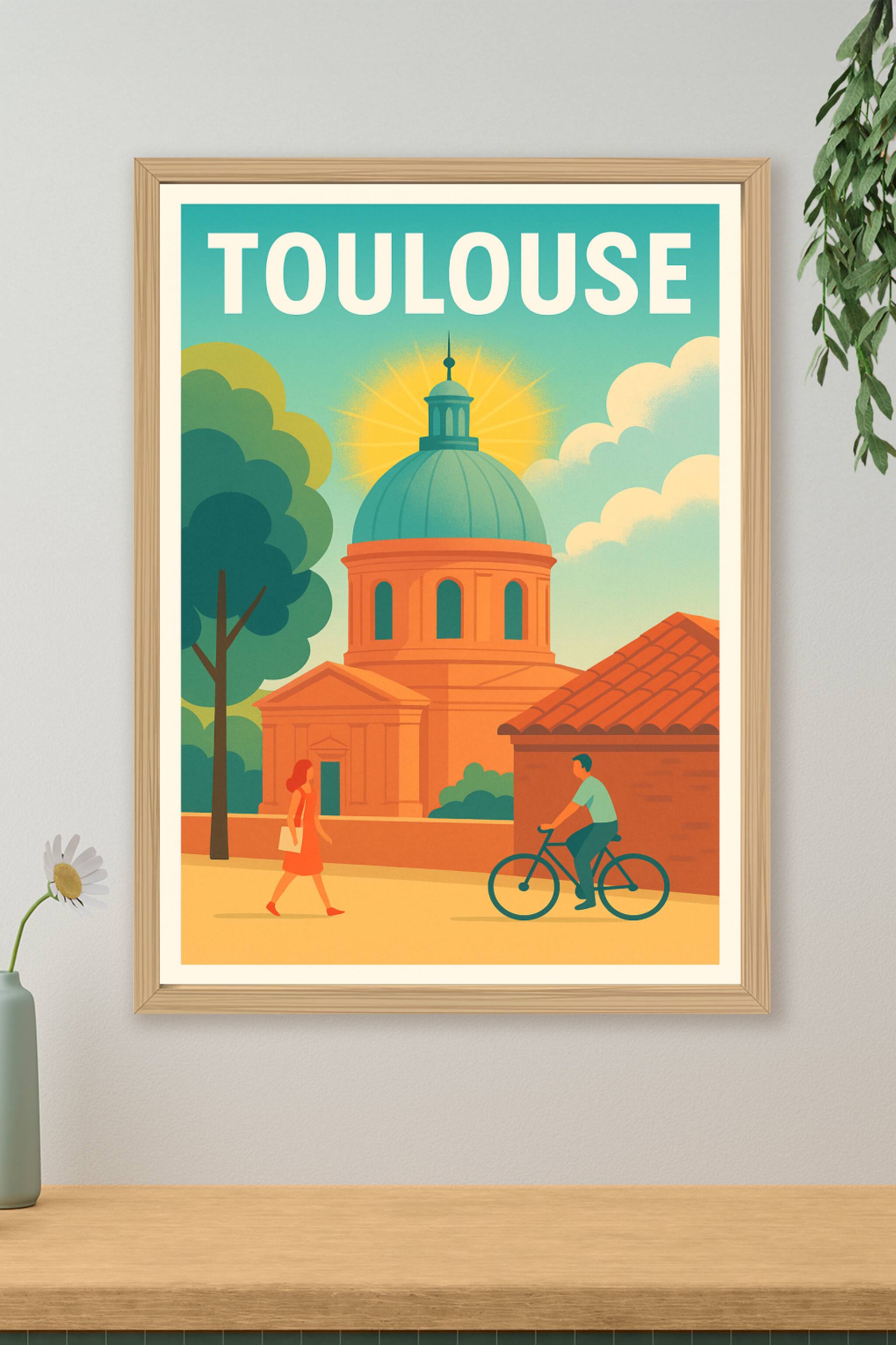 Affiche de Toulouse - Charme et douceur de la ville rose