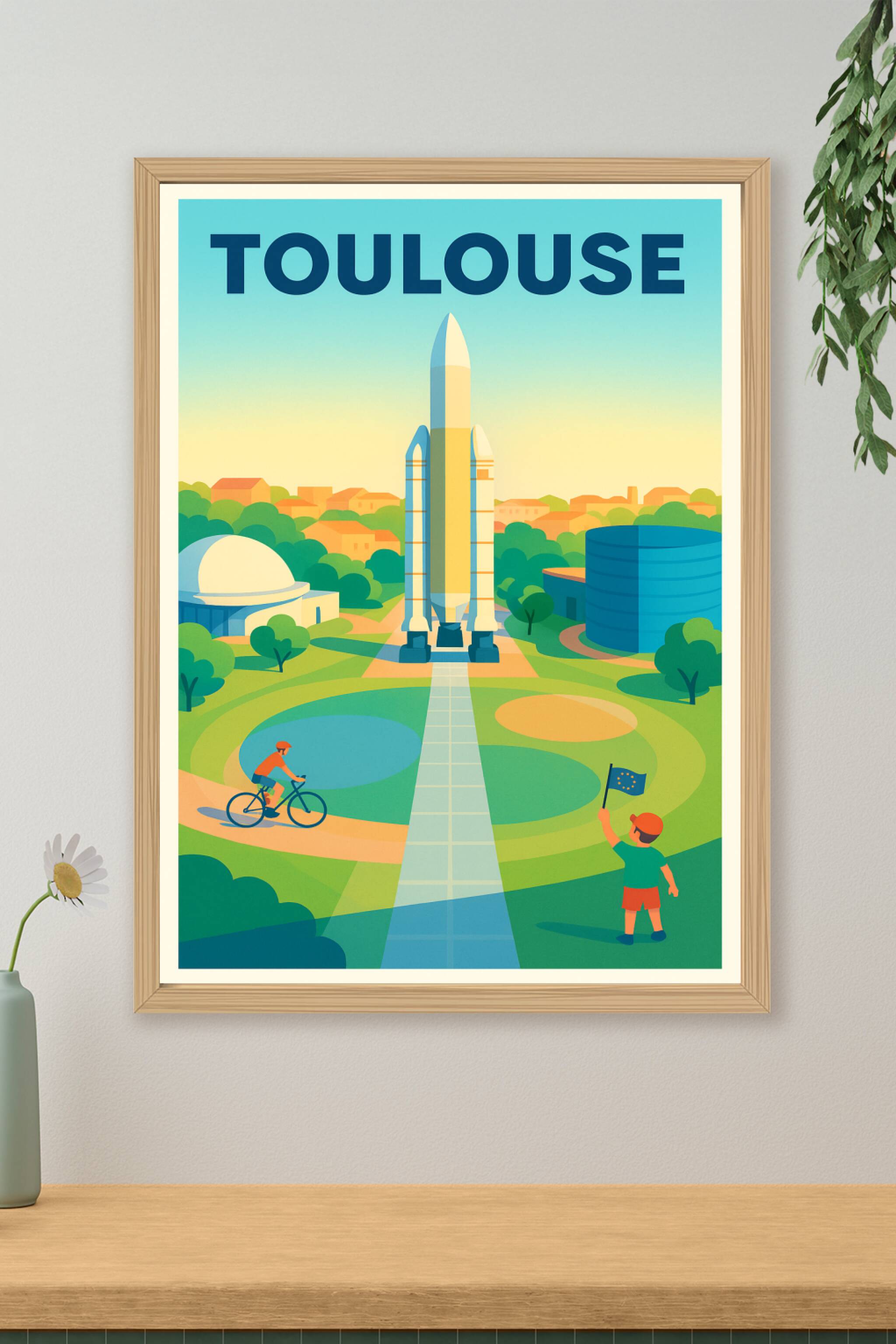 Affiche de Toulouse - La ville rose entre nature et innovation