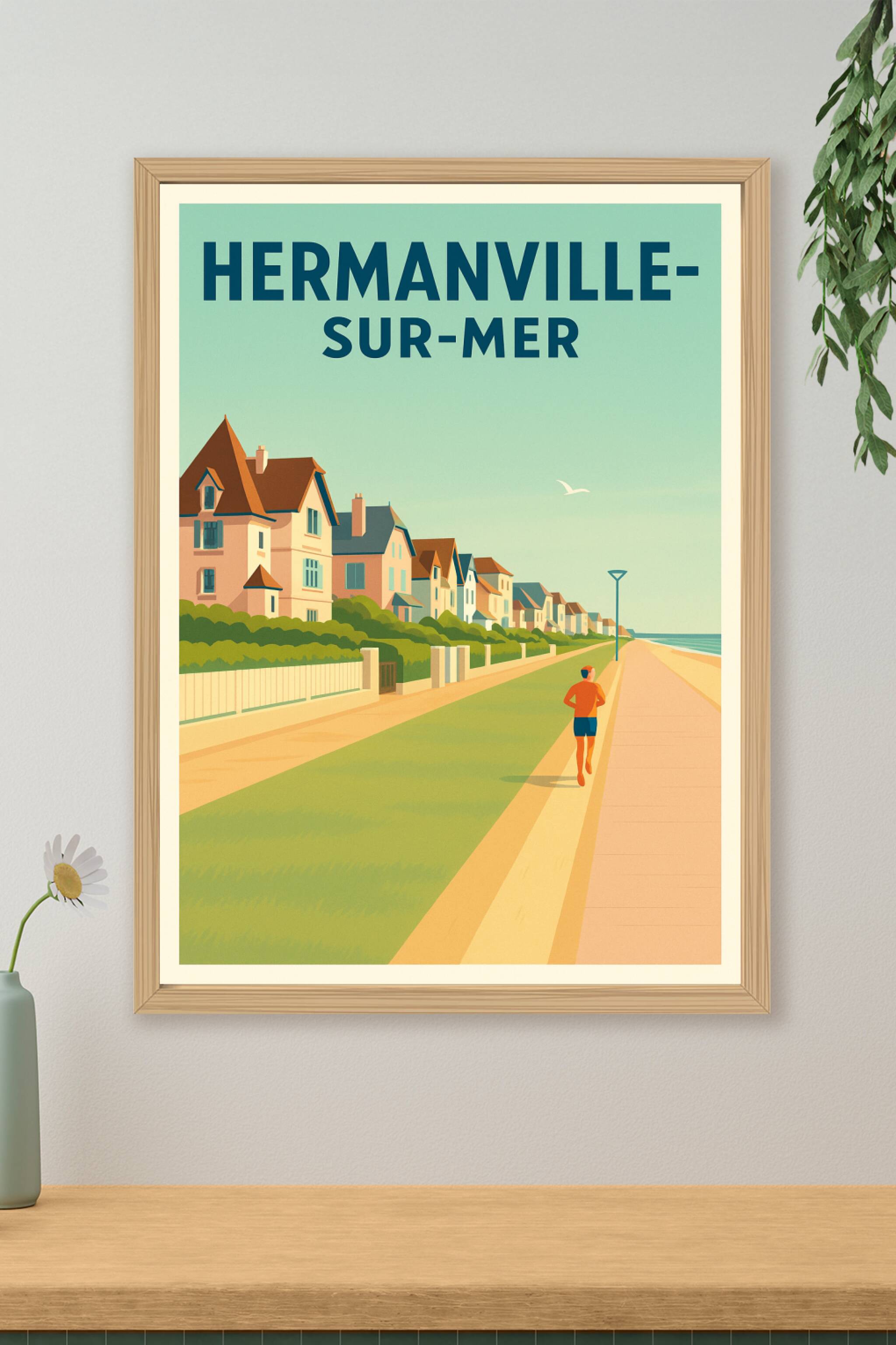 Affiche de Hermanville-sur-Mer - Balade au bord de l'océan