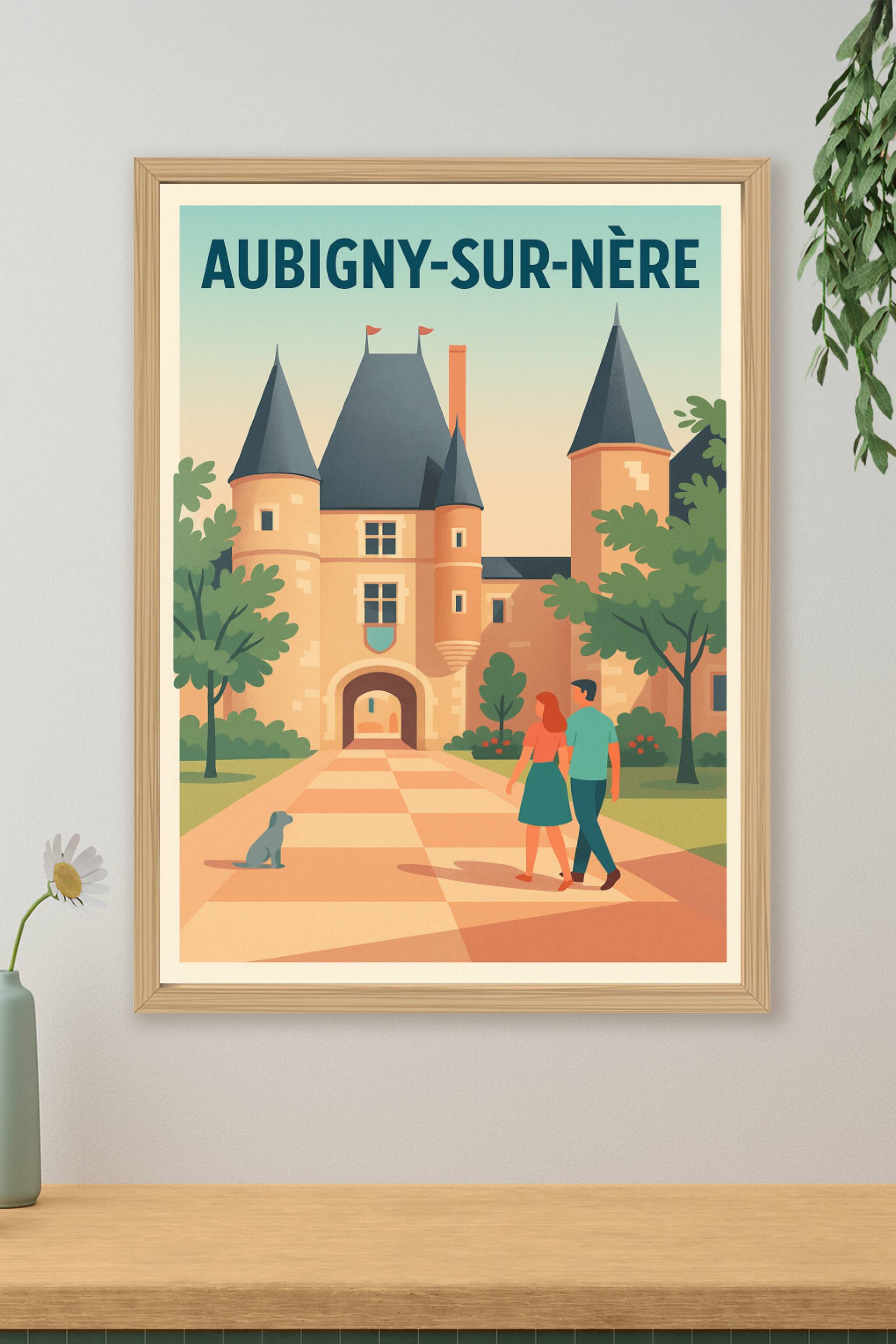 Affiche de Aubigny-sur-Nère - L'élégance médiévale au cœur du Cher