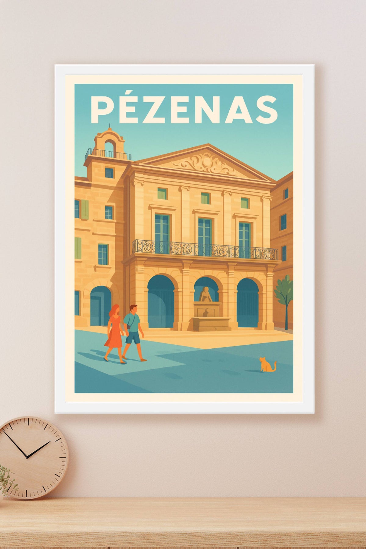 Affiche de Pézenas - Charme et douceur d’une place ensoleillée