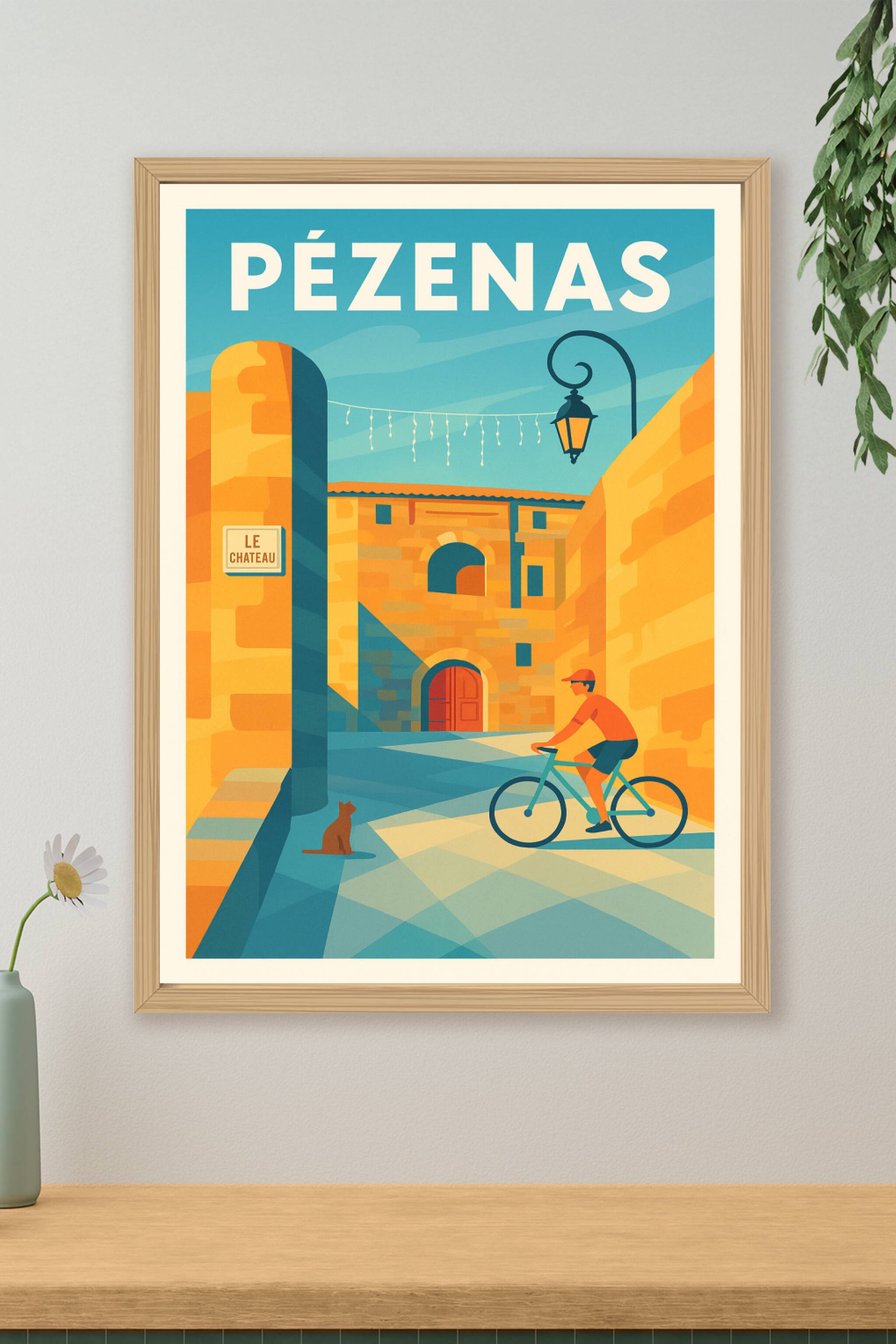 Affiche de Pézenas - L'élégance du Château au fil des ruelles