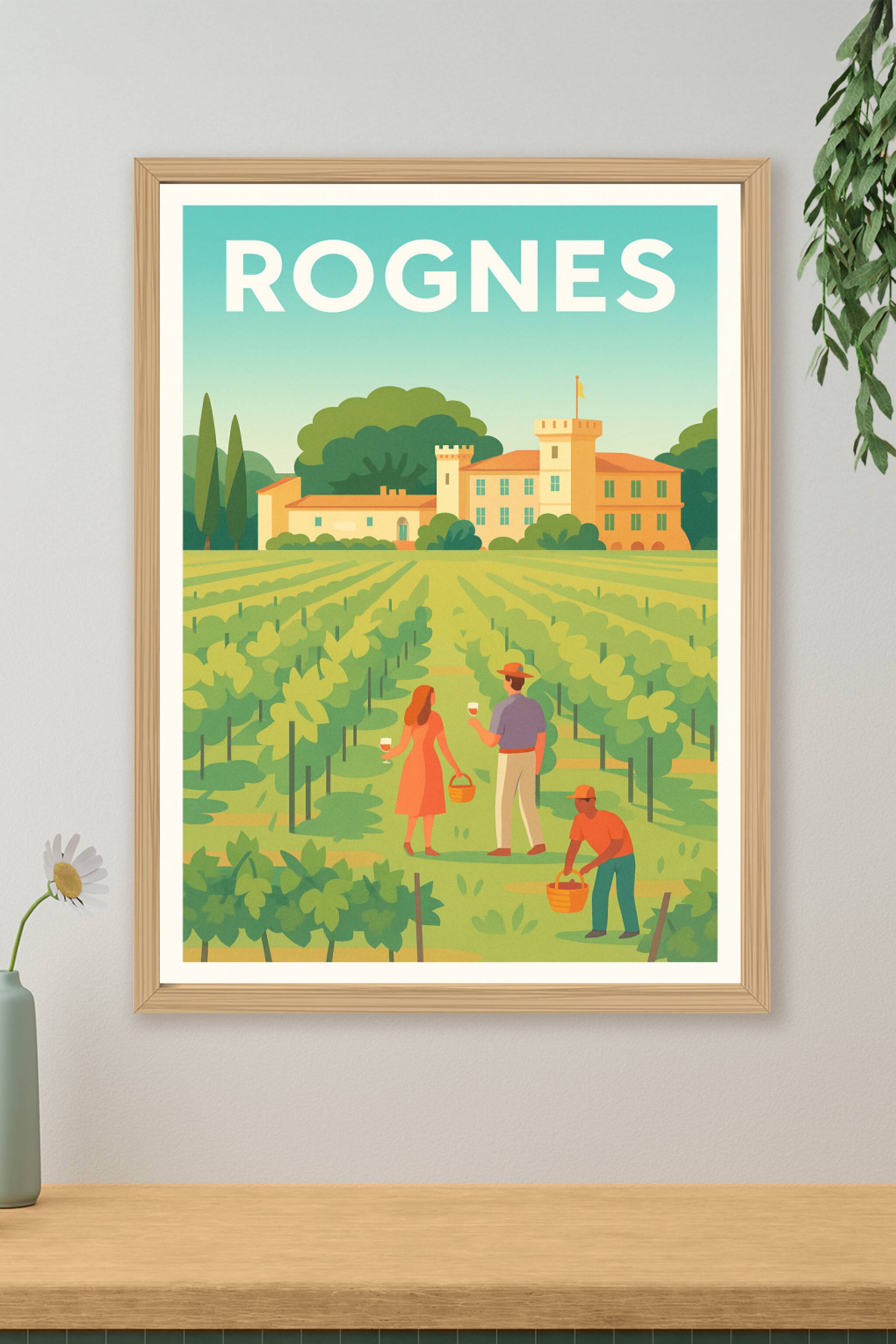 Affiche de Rognes - L'élégance des vignobles en Provence