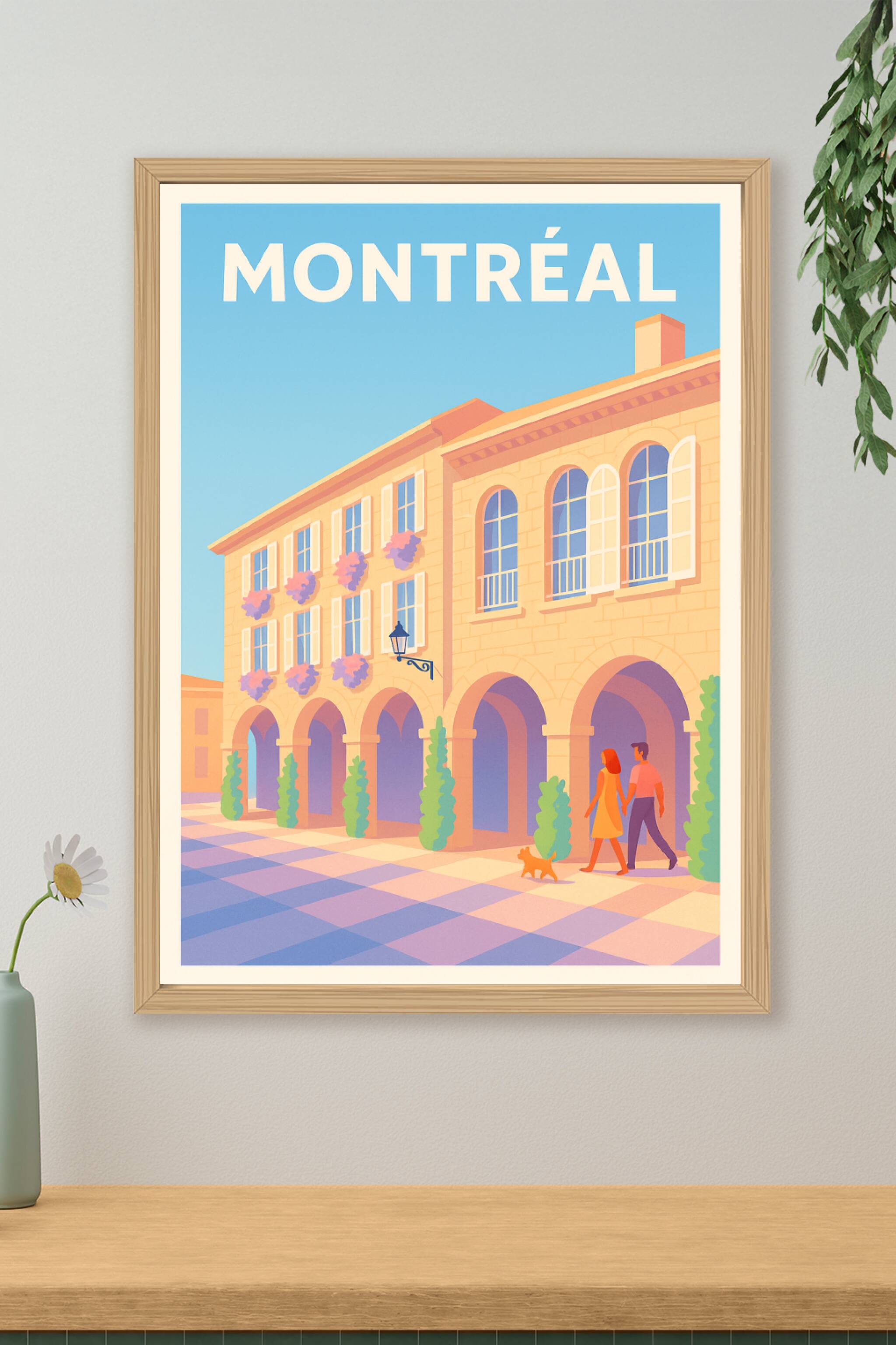 Affiche de Montréal - Promenade ensoleillée au cœur de la ville