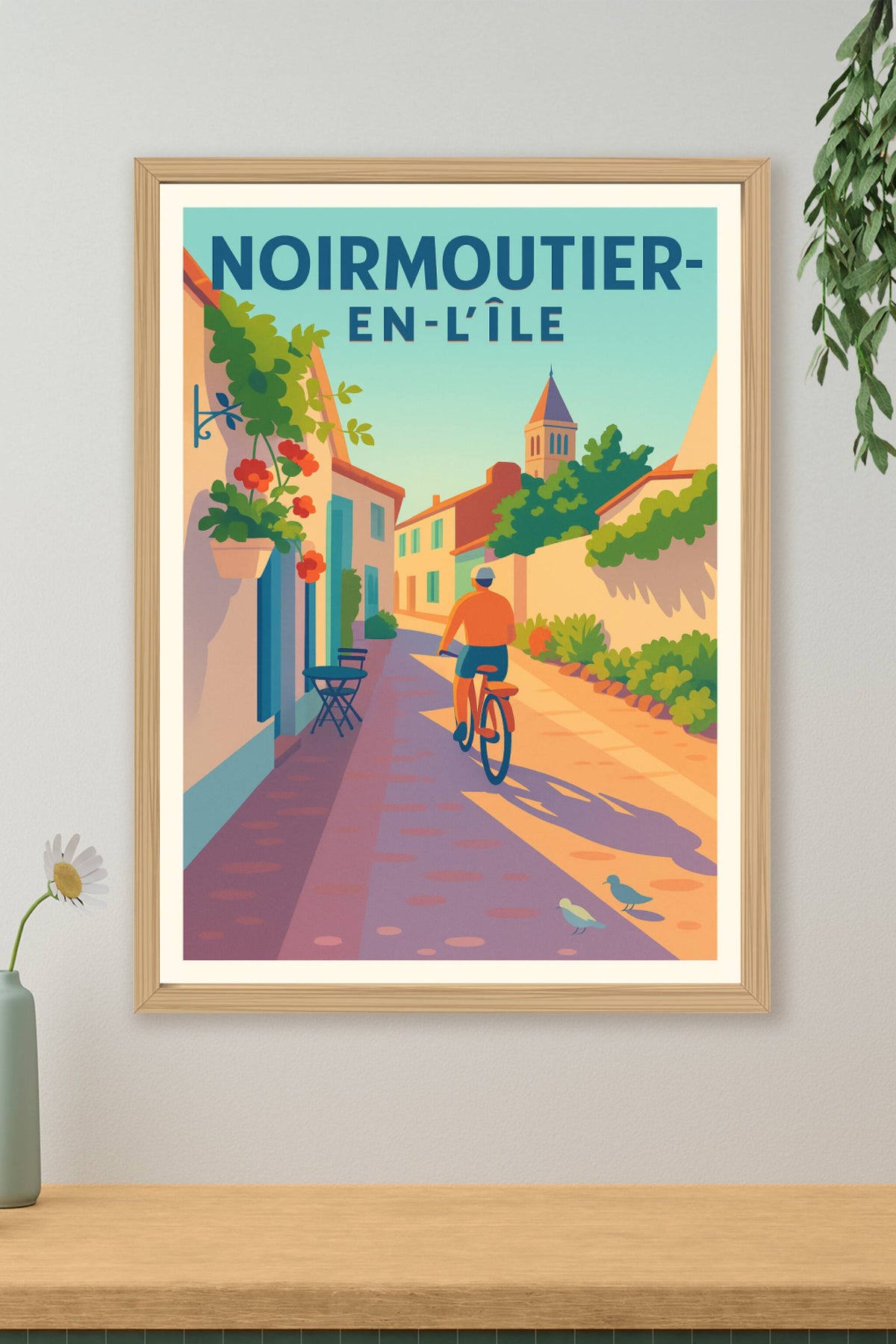Affiche de Noirmoutier-en-l'Île - L'élégance d'une balade à vélo