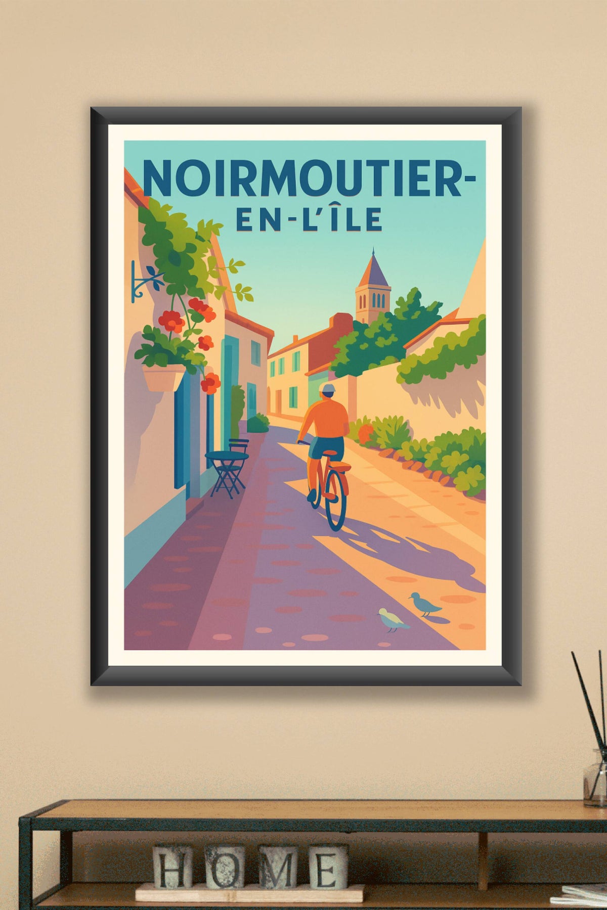 Affiche de Noirmoutier-en-l'Île - L'élégance d'une balade à vélo