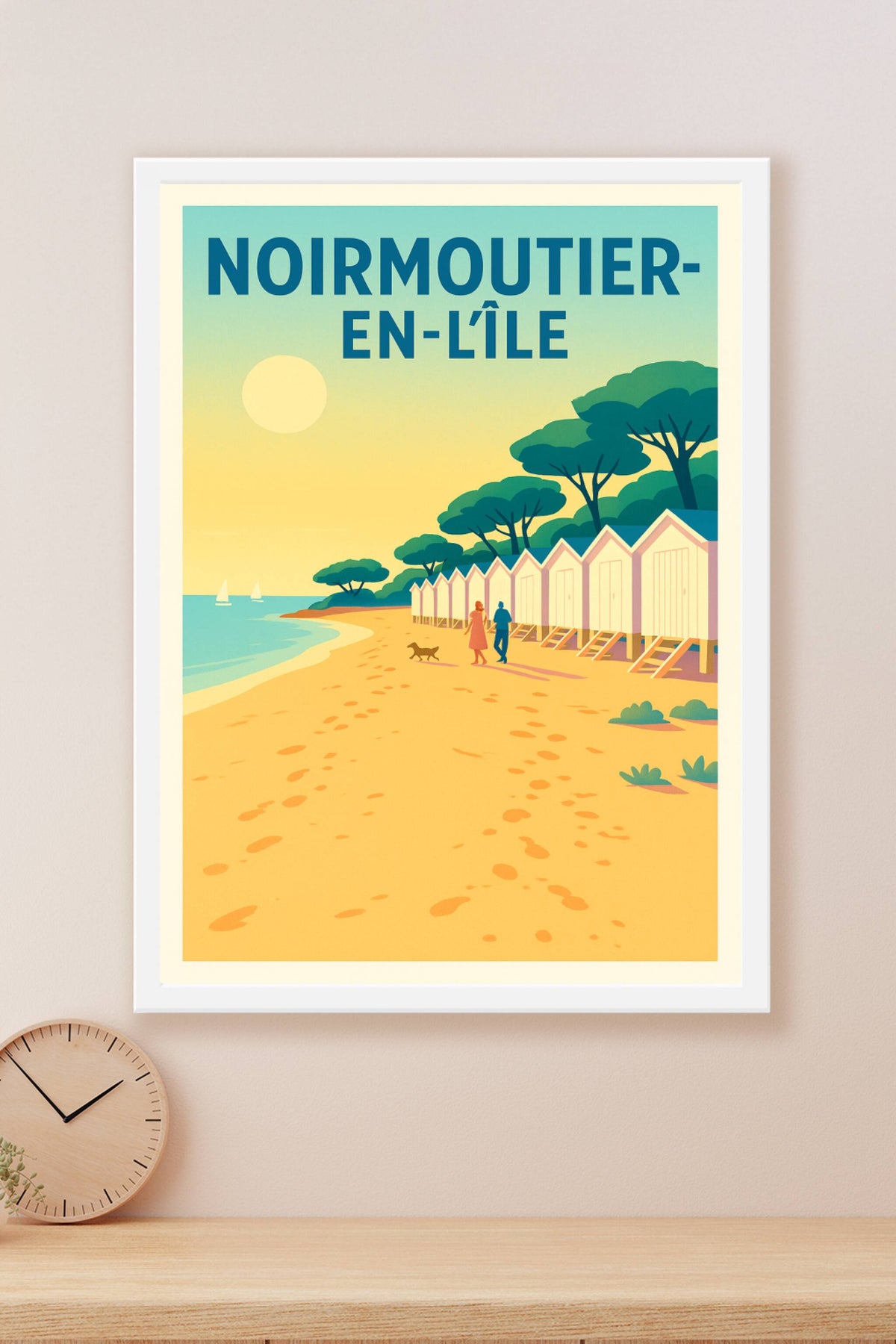 Affiche de Noirmoutier-en-l'Île - Promenade au bord de la plage