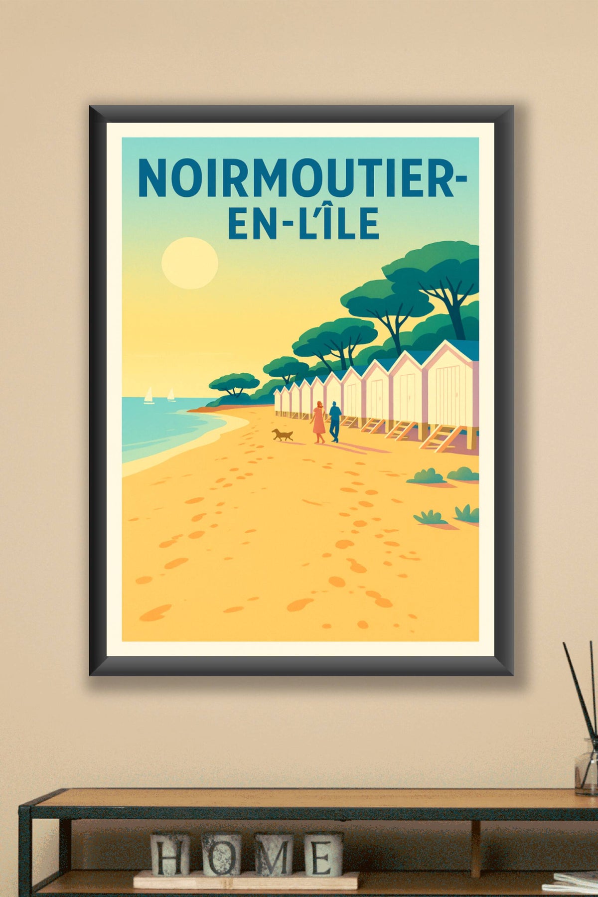 Affiche de Noirmoutier-en-l'Île - Promenade au bord de la plage