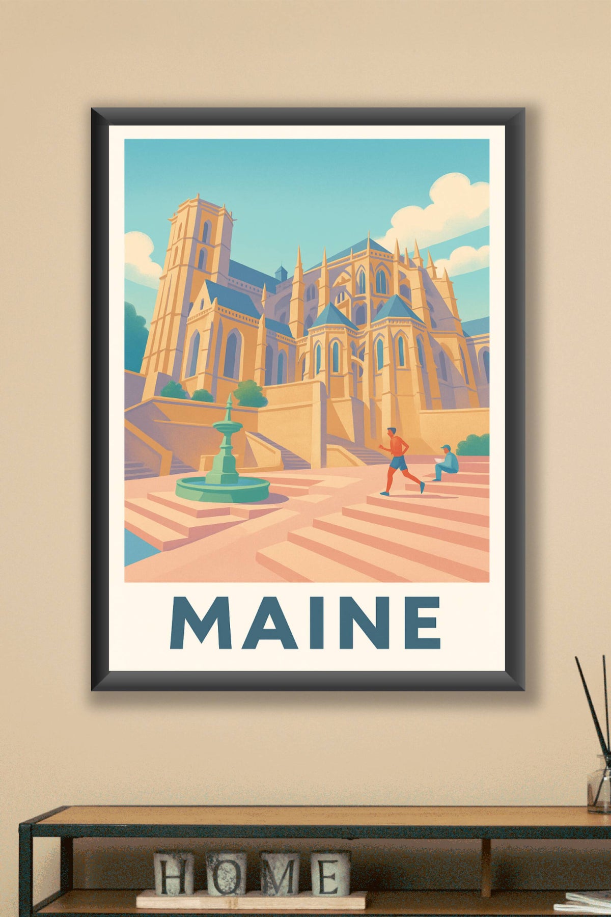Affiche Maine — Une balade paisible au cœur de la cathédrale · poster d'art de Maine