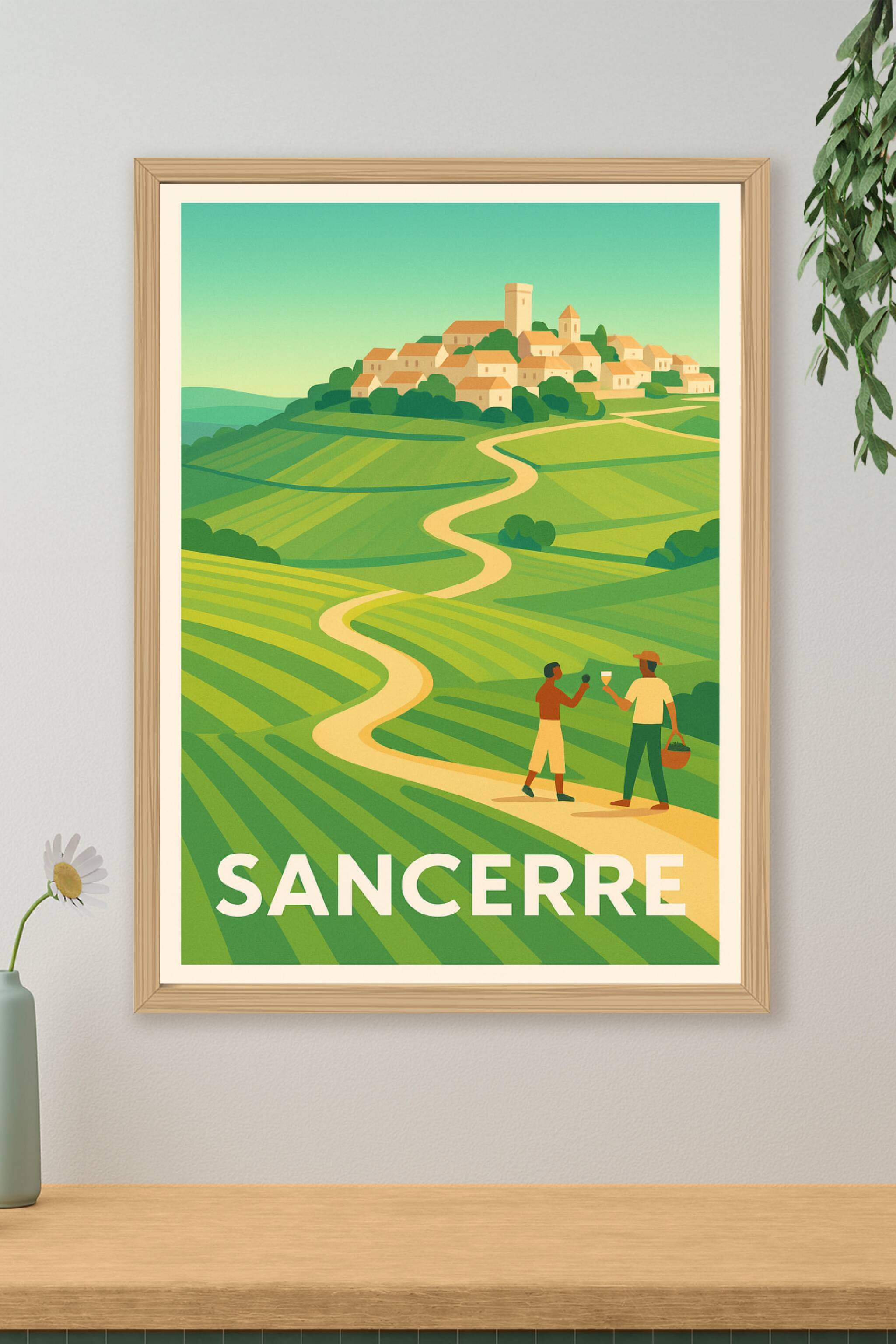 Affiche de Sancerre - L'élégance des vignobles vallonnés