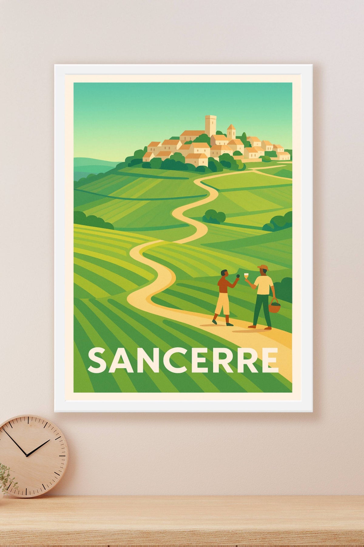 Affiche Sancerre — L'élégance des vignobles vallonnés · poster d'art de Sancerre