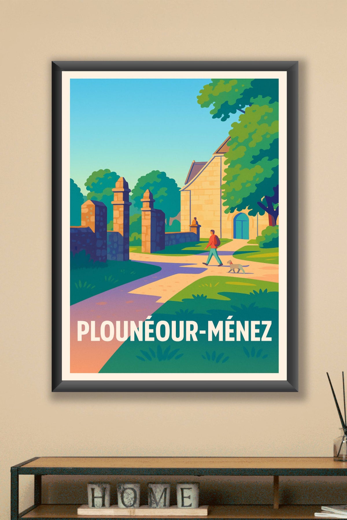 Affiche Plounéour-Ménez — Charme et sérénité bretons · poster d'art de Plounéour-Ménez