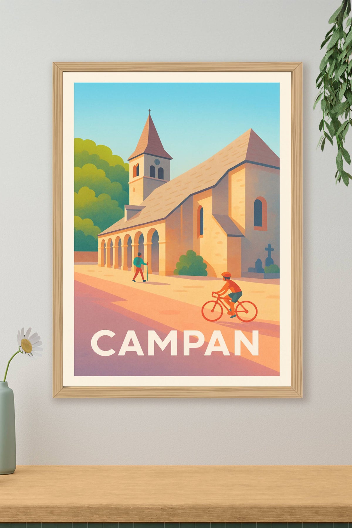 Affiche Campan — Un village plein de charme en lumière douce · poster d'art de Campan
