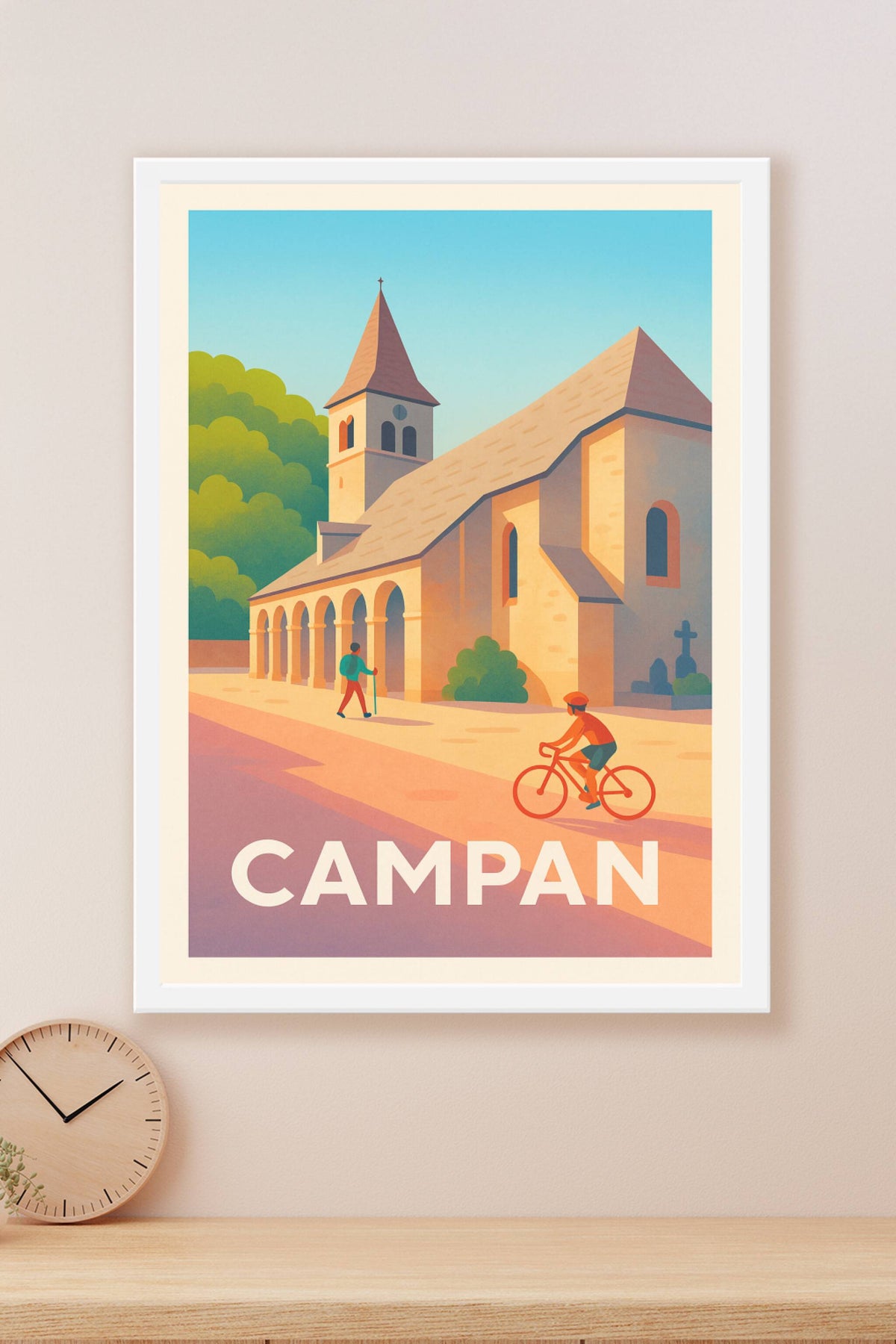 Affiche Campan — Un village plein de charme en lumière douce · poster d'art de Campan