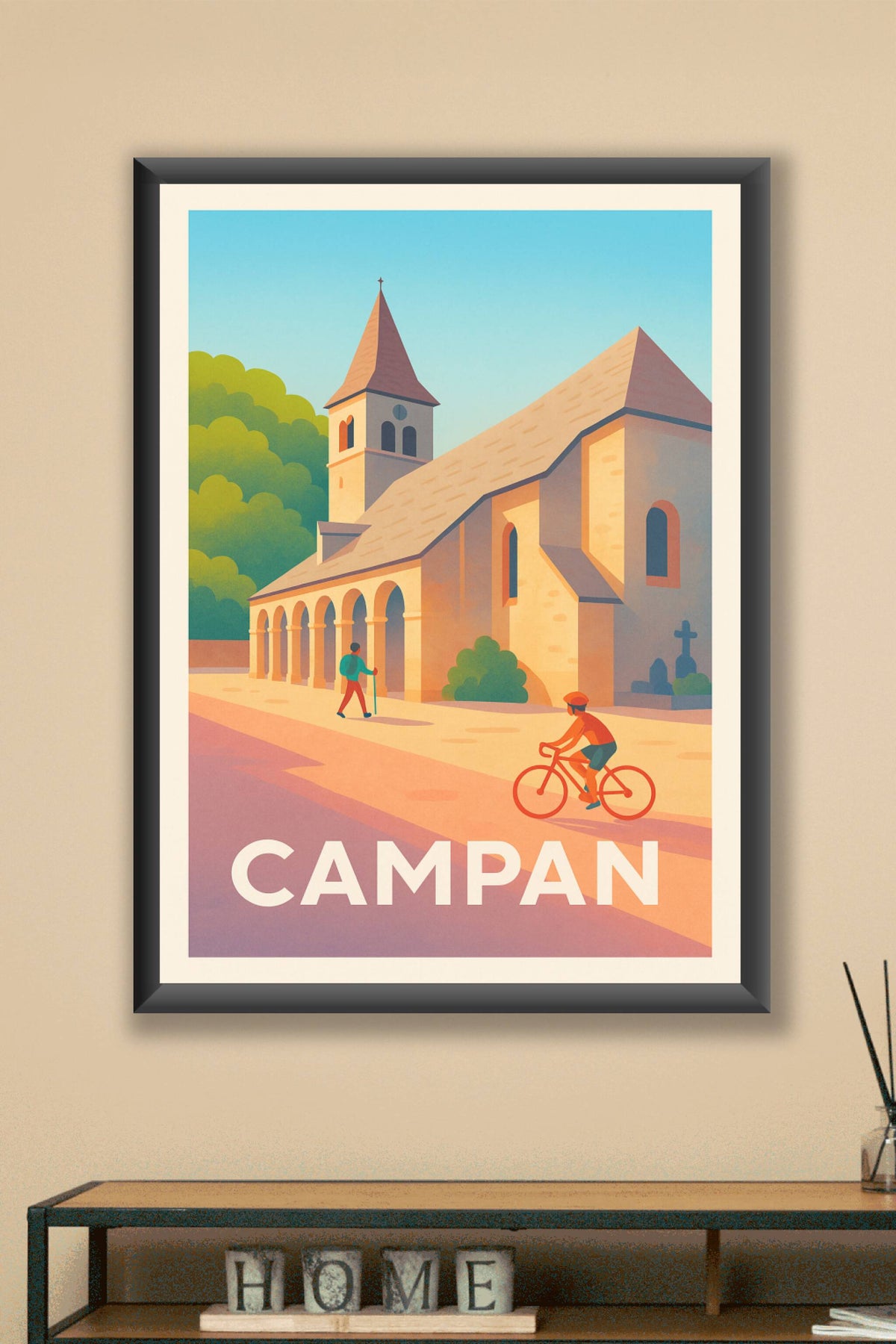Affiche Campan — Un village plein de charme en lumière douce · poster d'art de Campan