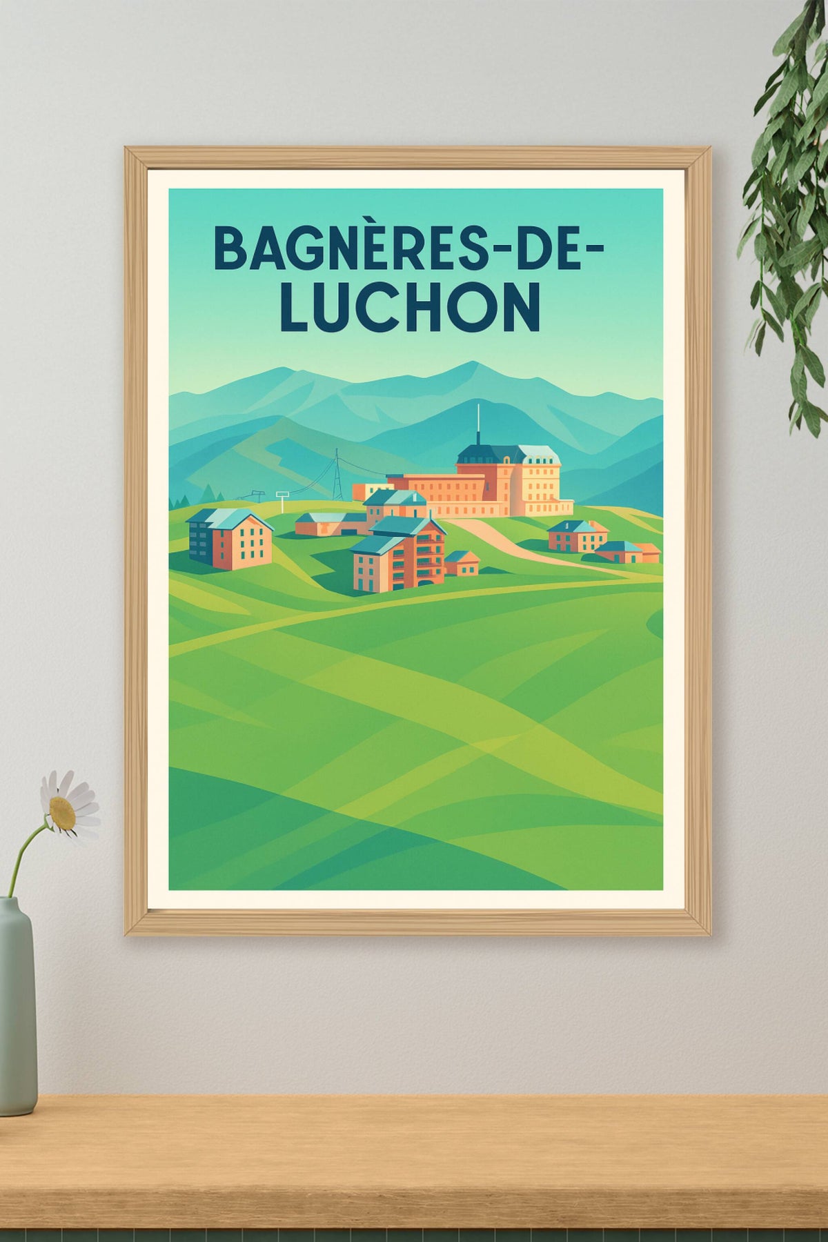 Affiche Bagnères-de-Luchon — Échappée Verte et Montagnarde · poster d'art de Bagnères-de-Luchon