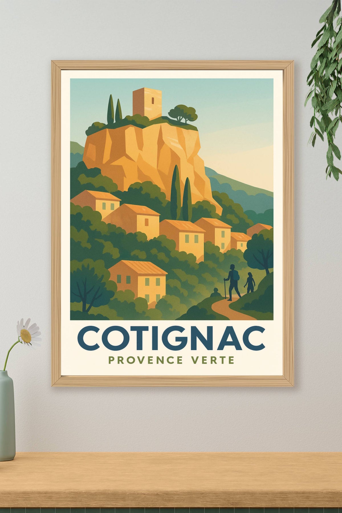 Affiche Cotignac — Évasion au cœur de la Provence verte · poster d'art de Cotignac