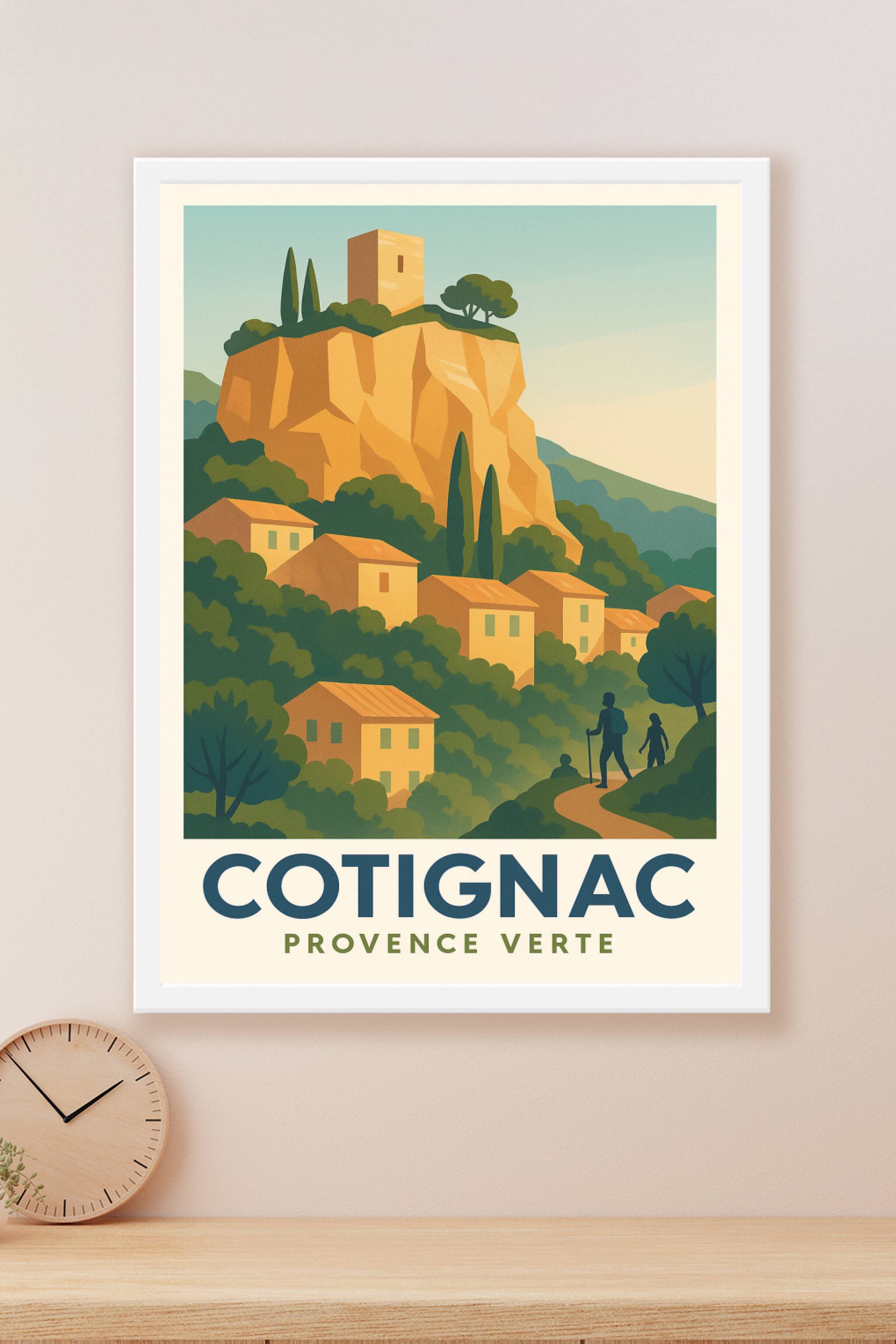 Affiche Cotignac — Évasion au cœur de la Provence verte · poster d'art de Cotignac