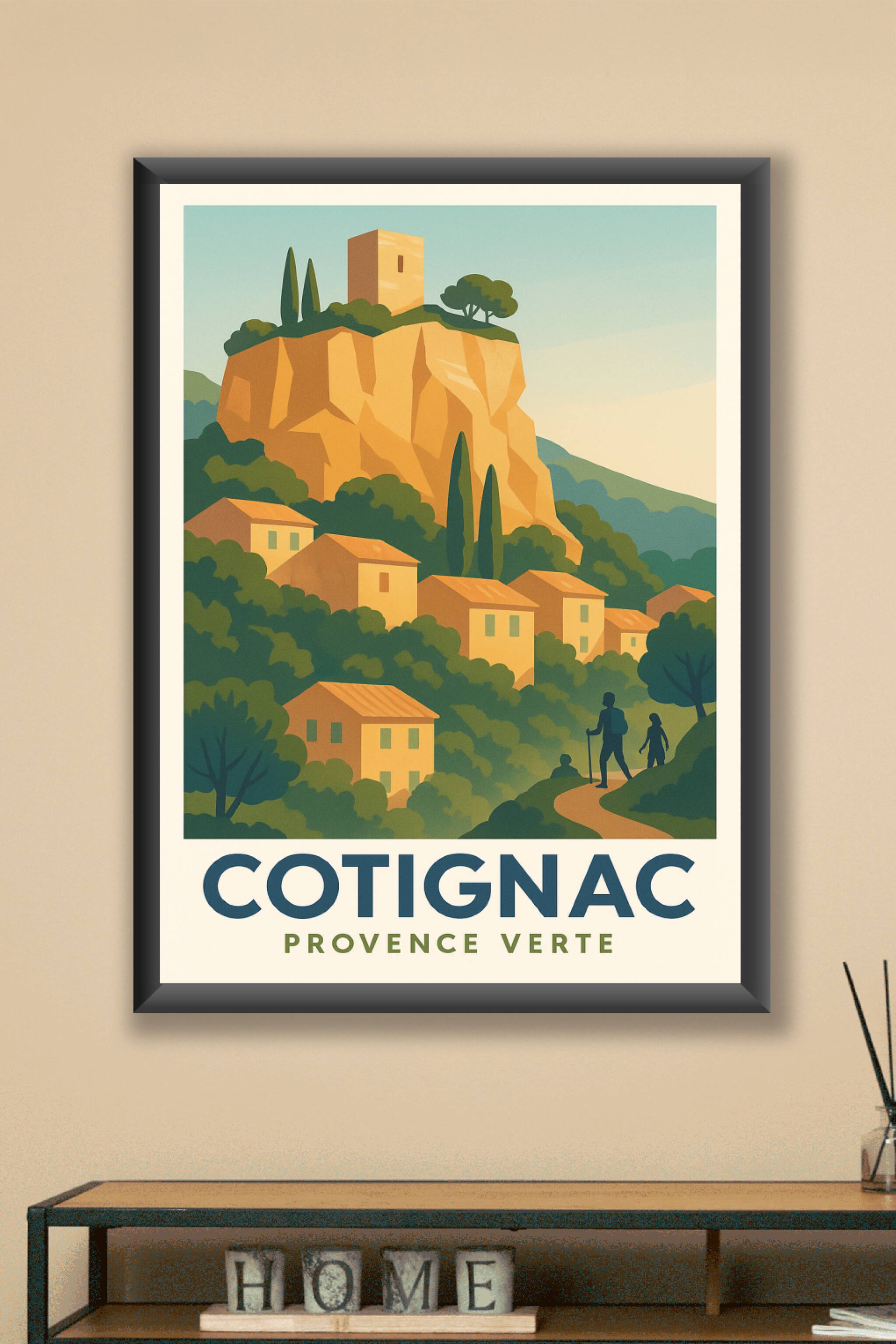 Affiche Cotignac — Évasion au cœur de la Provence verte · poster d'art de Cotignac