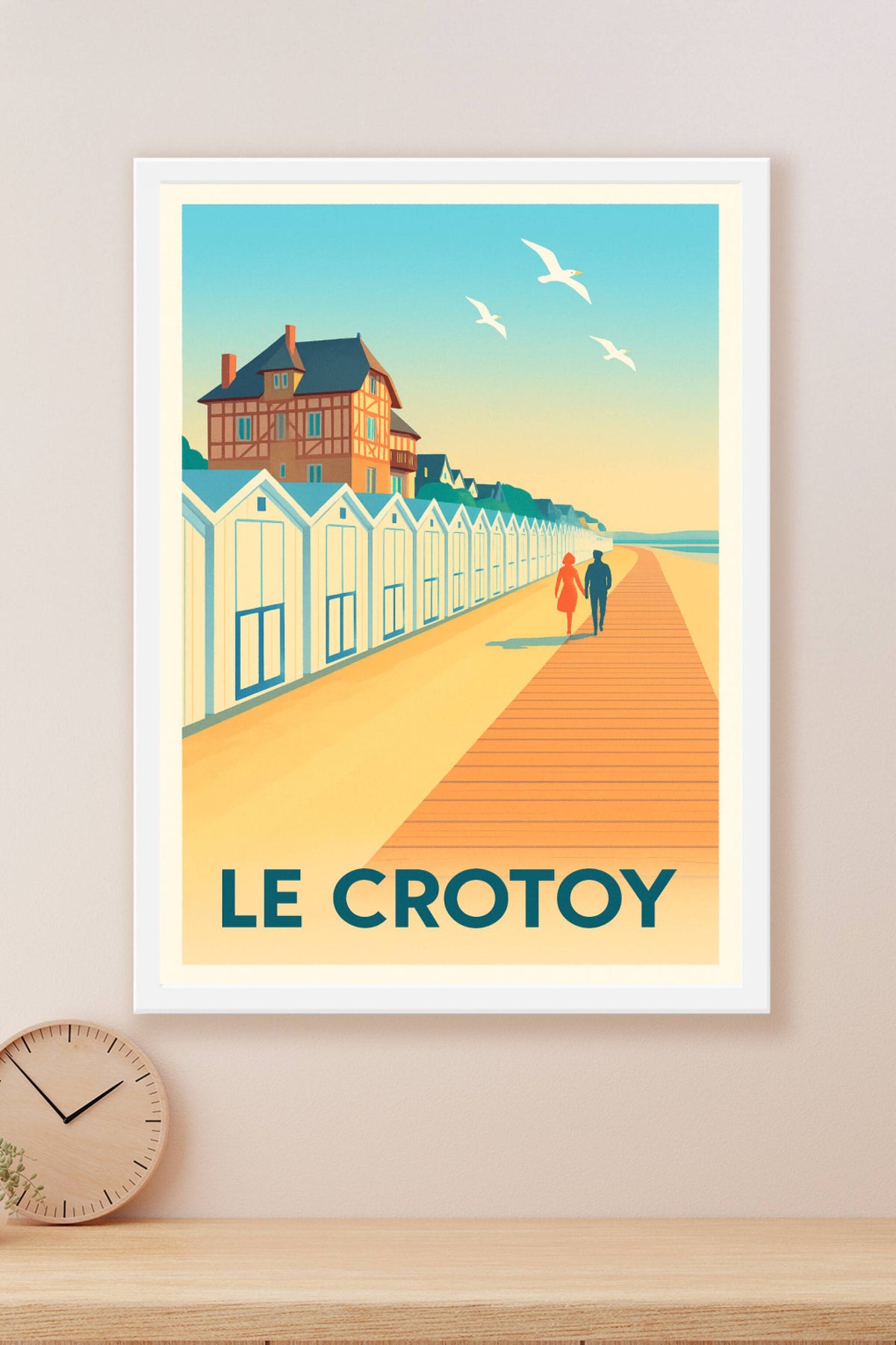 Affiche Le Crotoy — Promenade en bord de mer au crépuscule · poster d'art de Le Crotoy