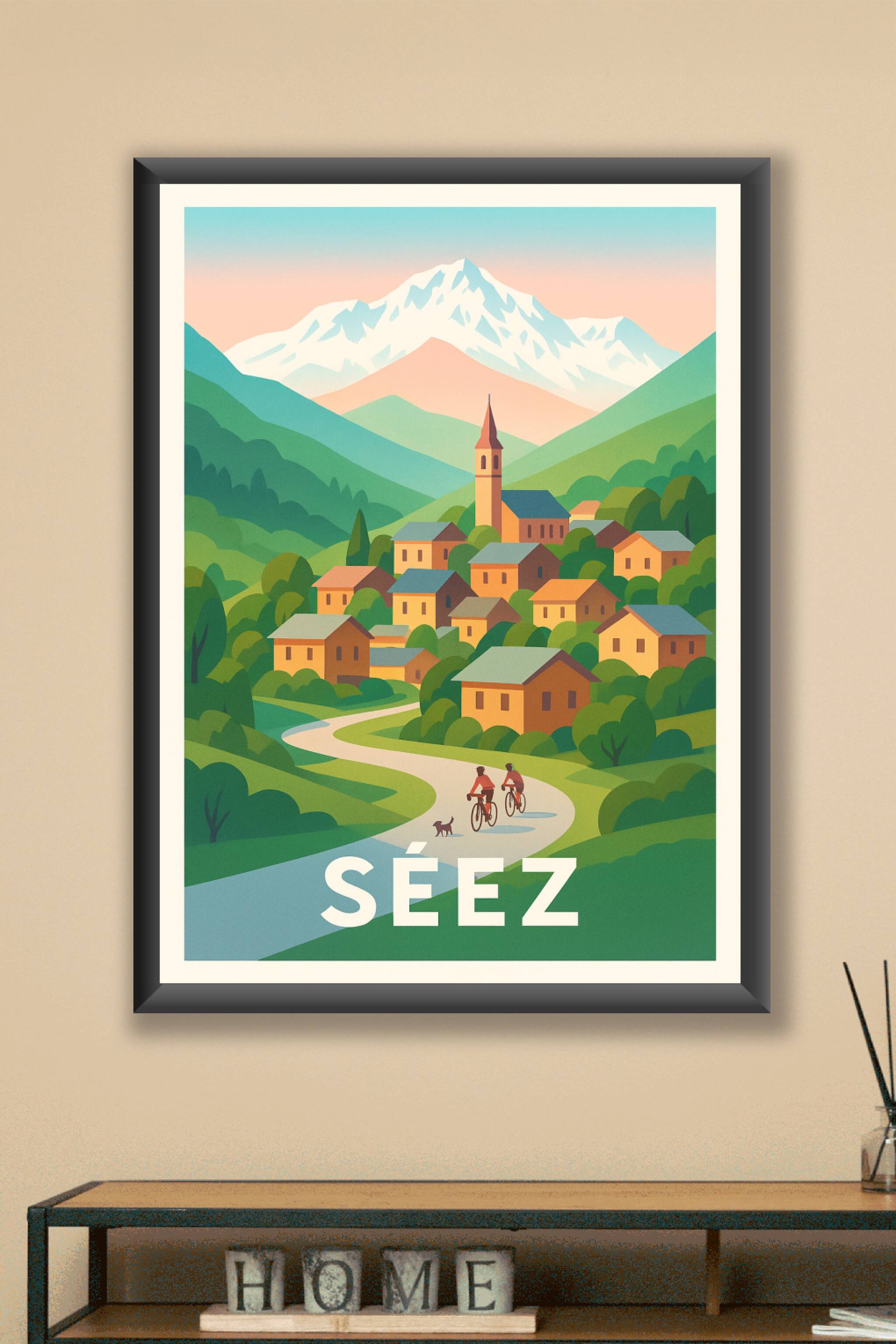 Affiche Séez — Charme Bucolique au Cœur des Alpes · poster d'art de Séez