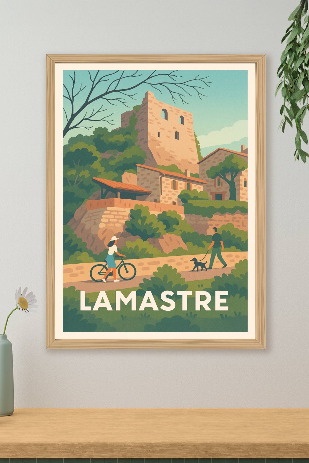 Affiche Lamastre — Charme bucolique en Ardèche · poster d'art de Lamastre