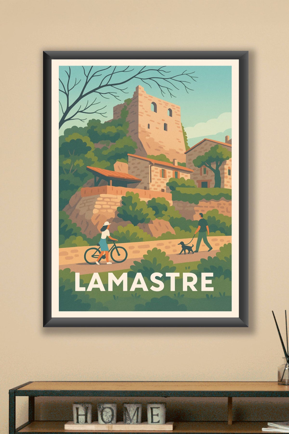 Affiche Lamastre — Charme bucolique en Ardèche · poster d'art de Lamastre
