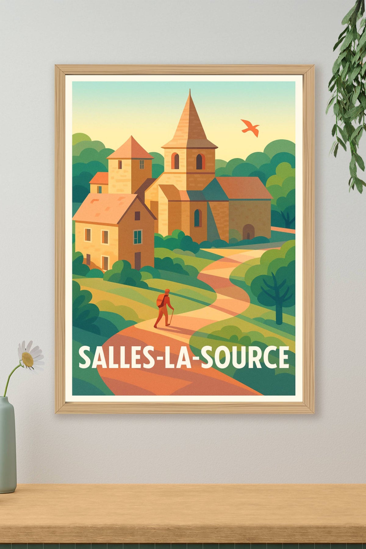Affiche Salles-la-Source — Village pittoresque et balade bucolique · poster d'art de Salles-la-Source